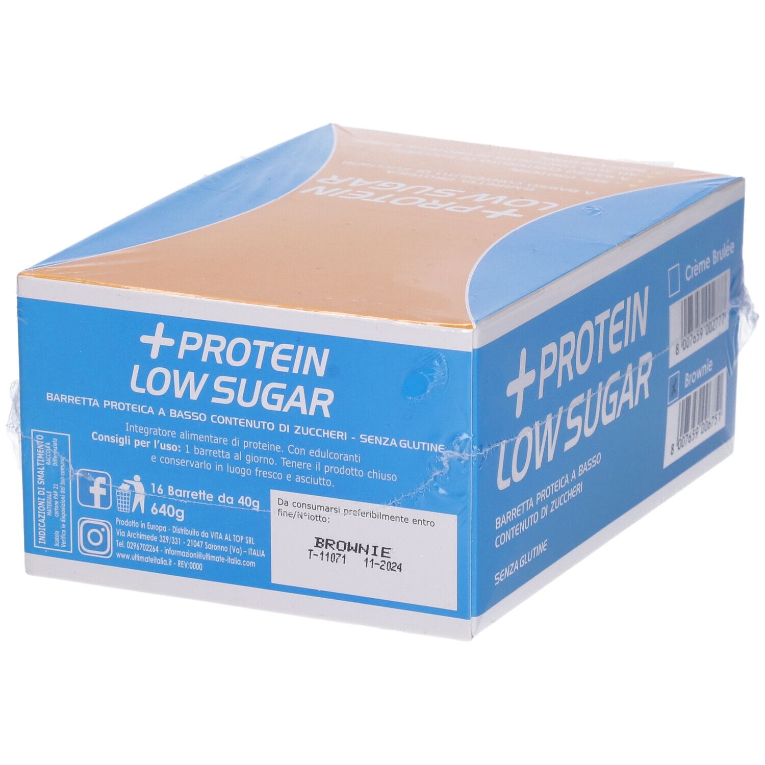 Protein Low Sugar Barretta Brownie 16 Pezzi Da 40 G