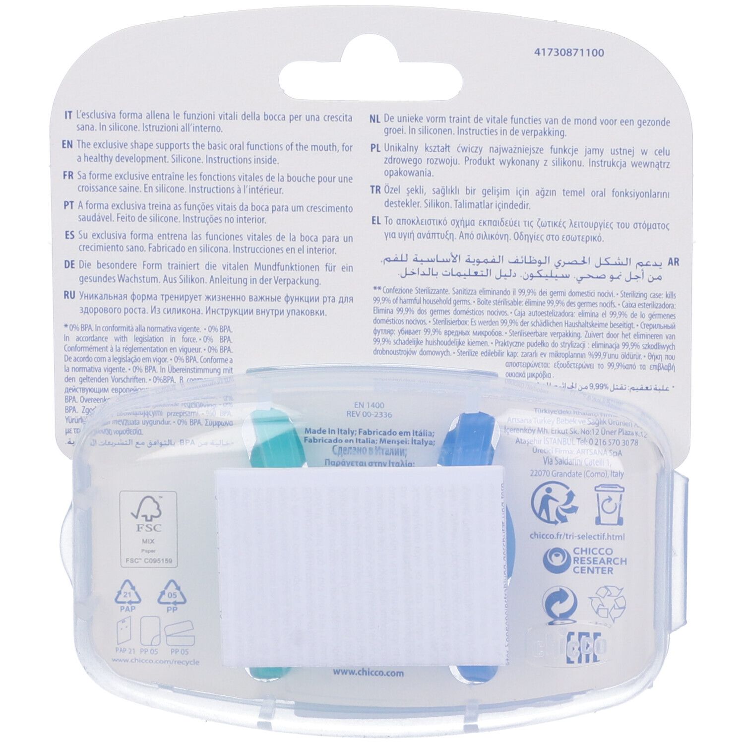 Chicco Gommotto Silicone Azzurro 6-16 Mesi Soft