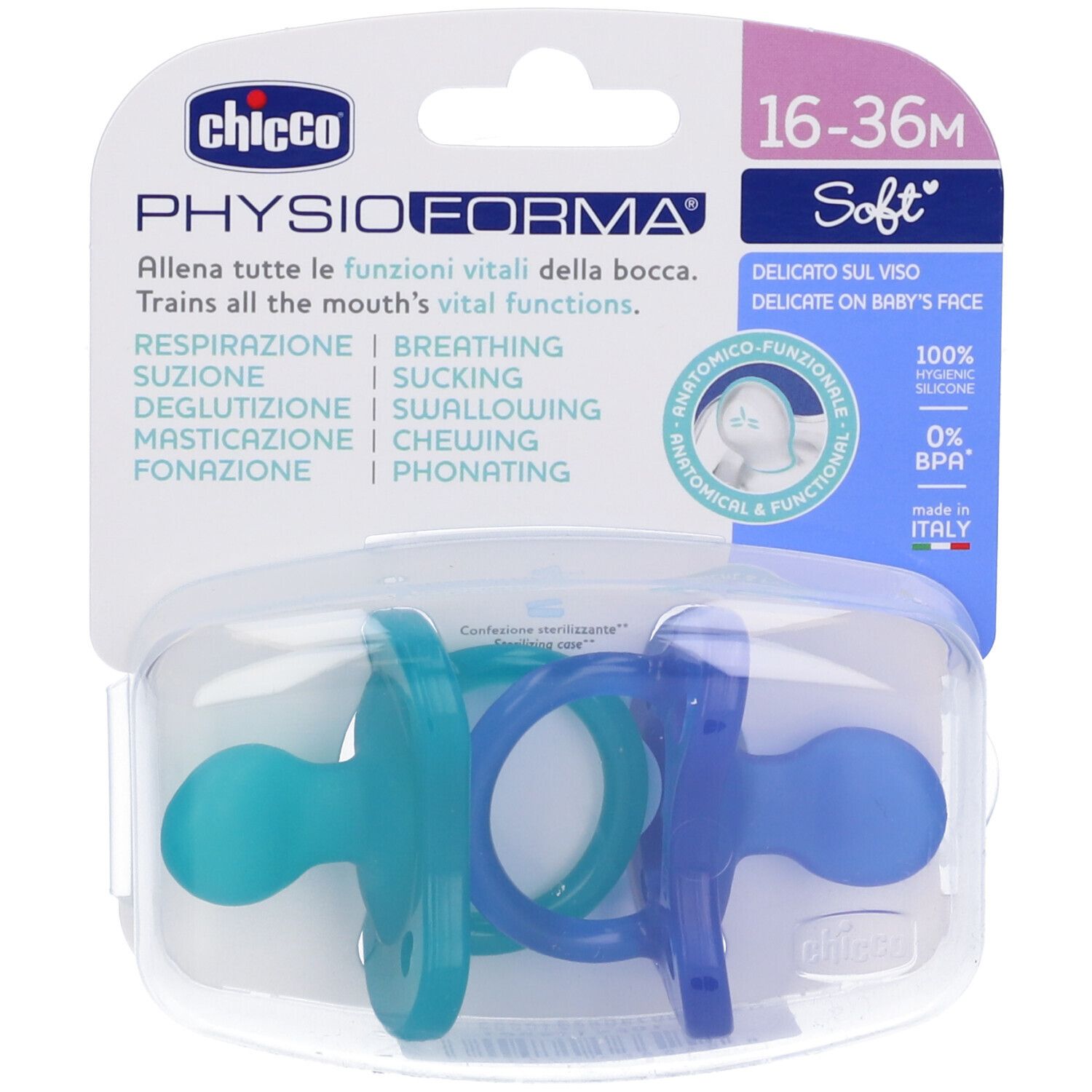 Chicco Gommotto Silicone Azzurro 16-36 Mesi