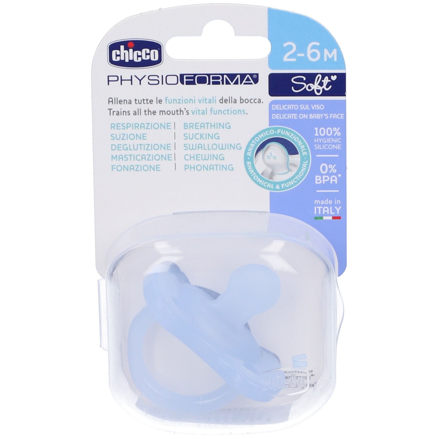 Chicco Gommotto Silicone Azzurro 2-6 Mesi Soft