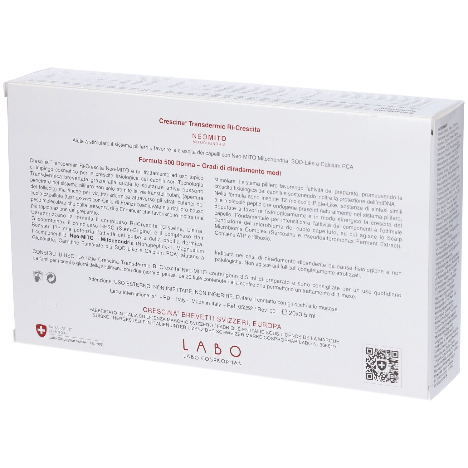 Labo Crescina Ri-Crescita Neo Mito Formula 500 Donna