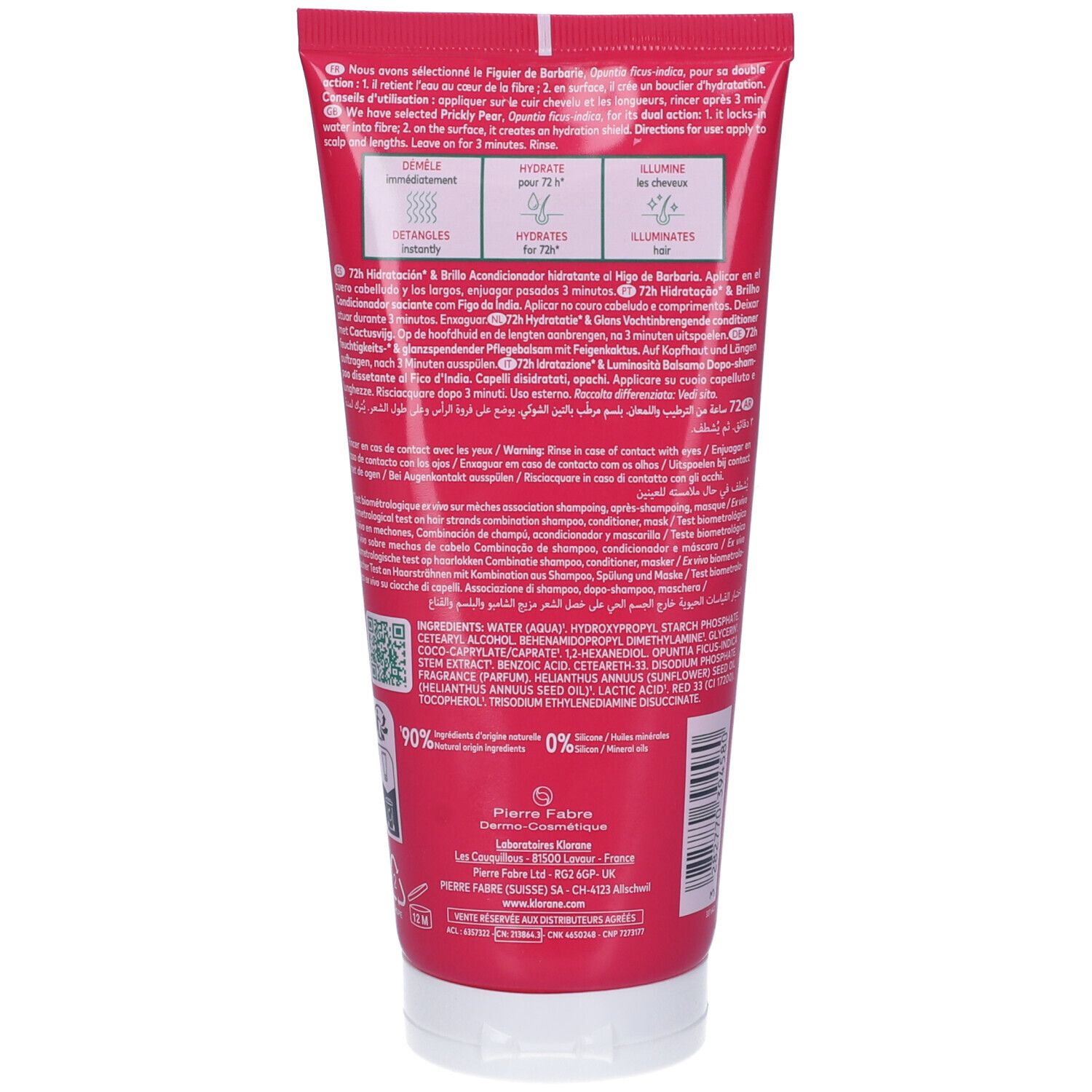 Klorane Balsamo idratante e illuminante al Fico d’India 200ml - Capelli disidratati, idratazione