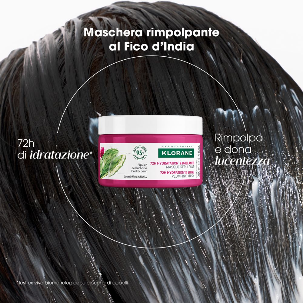 Klorane Maschera rimpolpante al Fico d’India 250ml - Capelli disidratati, idratazione
