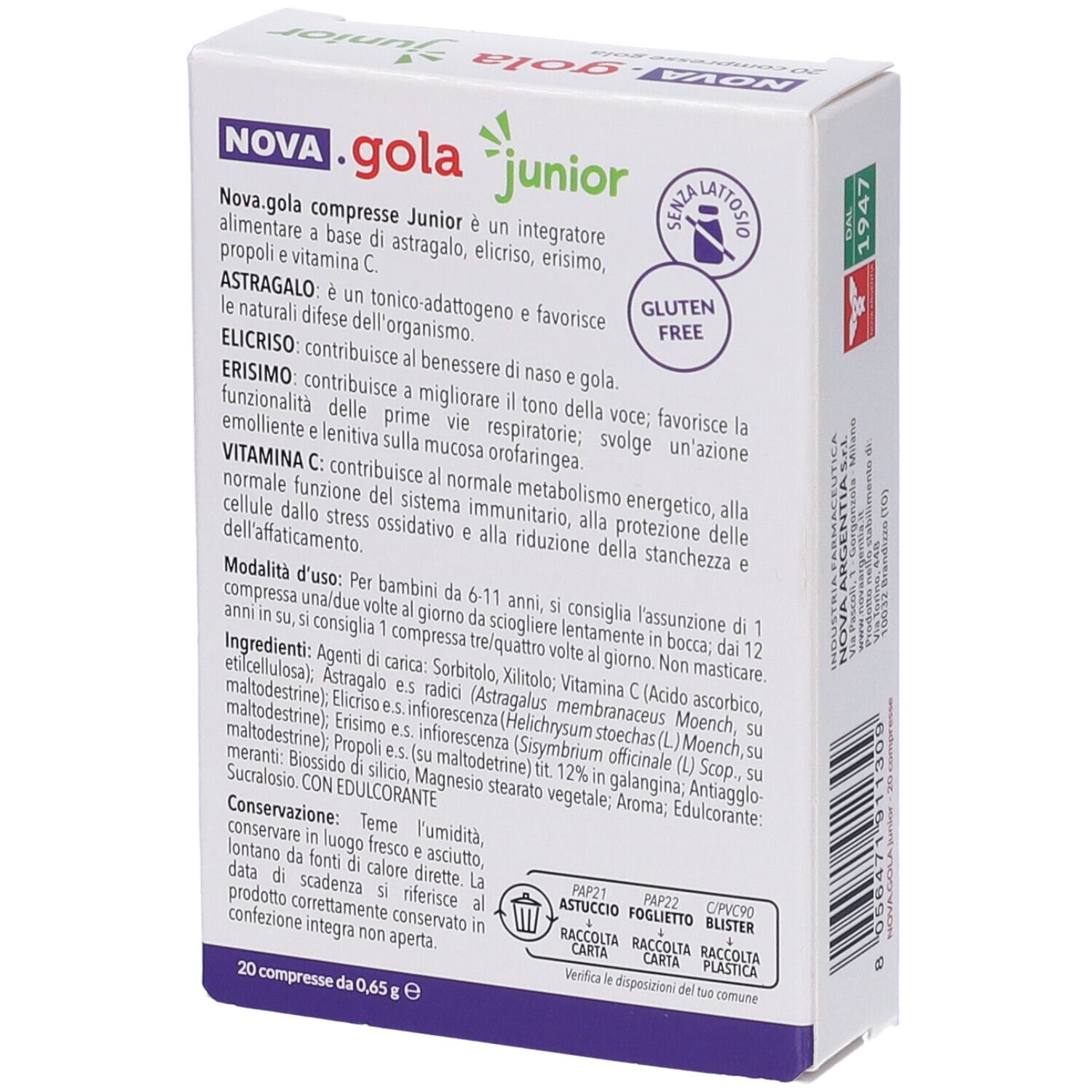 NOVA.GOLA Junior arancia compresse