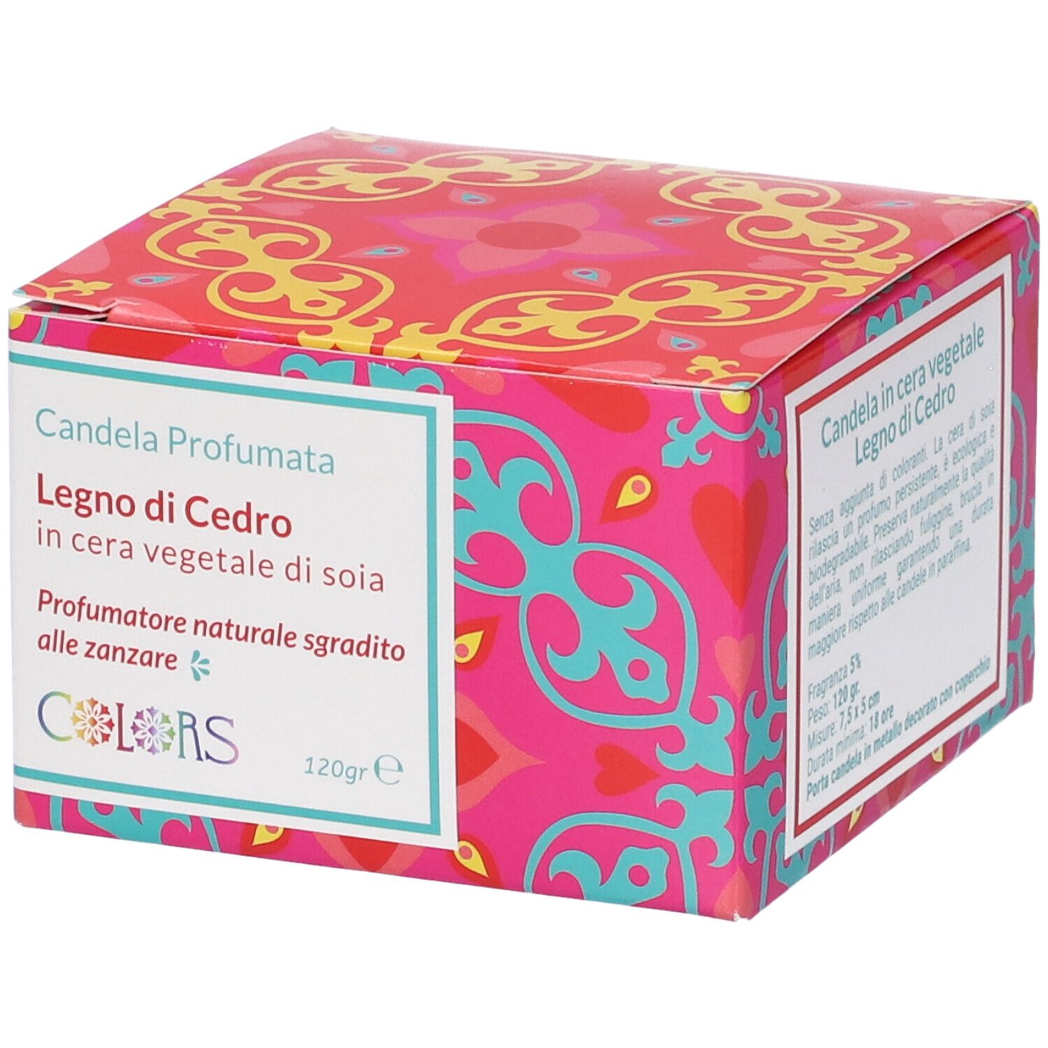 Colors Candela Profumata Legno di Cedro in Cera Vegetale di Soia