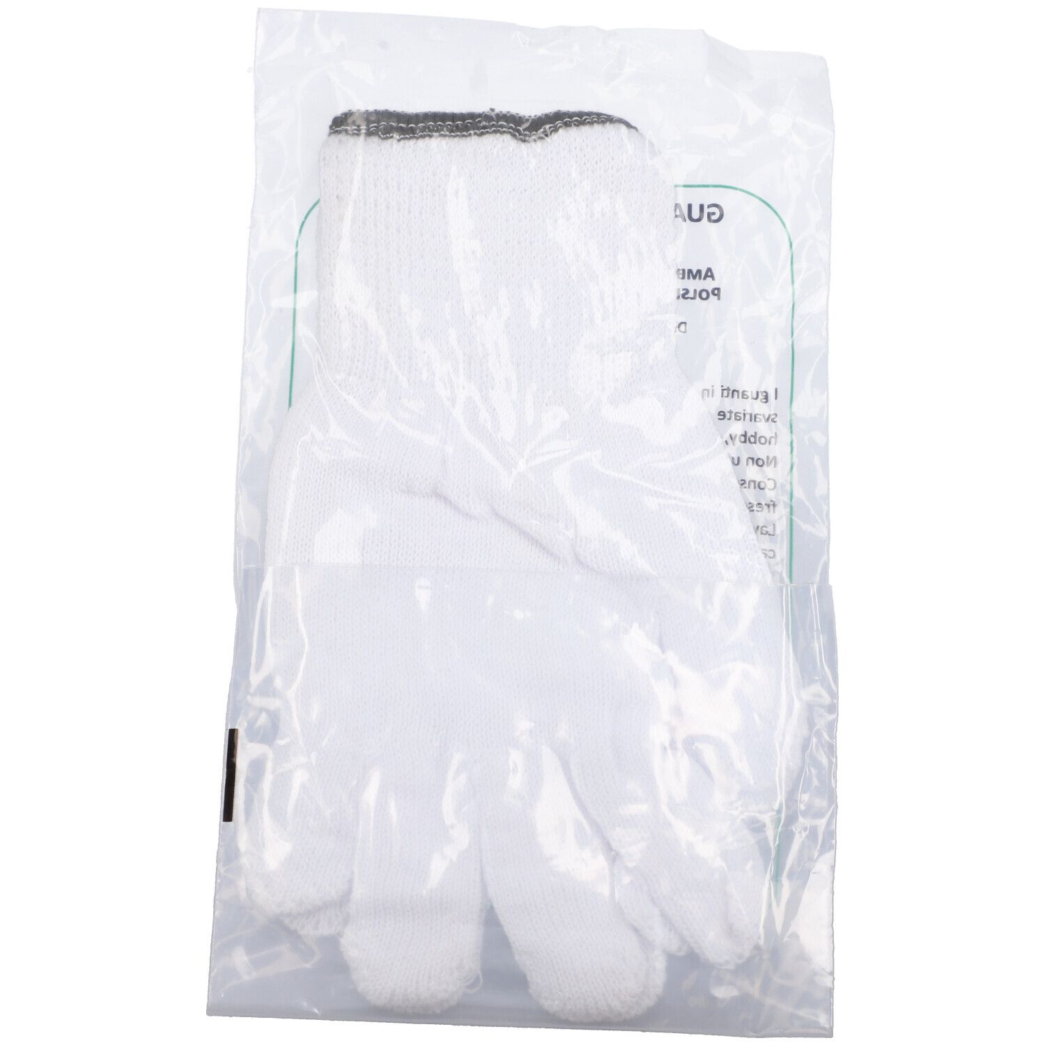 Farmacare Guanti in Filo 100% Cotone Taglia M Polsino Verde