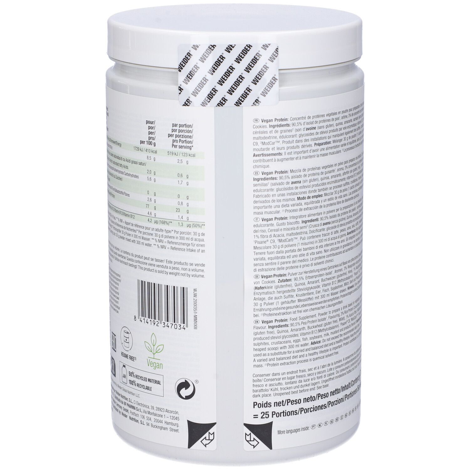 Weider Vegan Protein Cookies 750 G