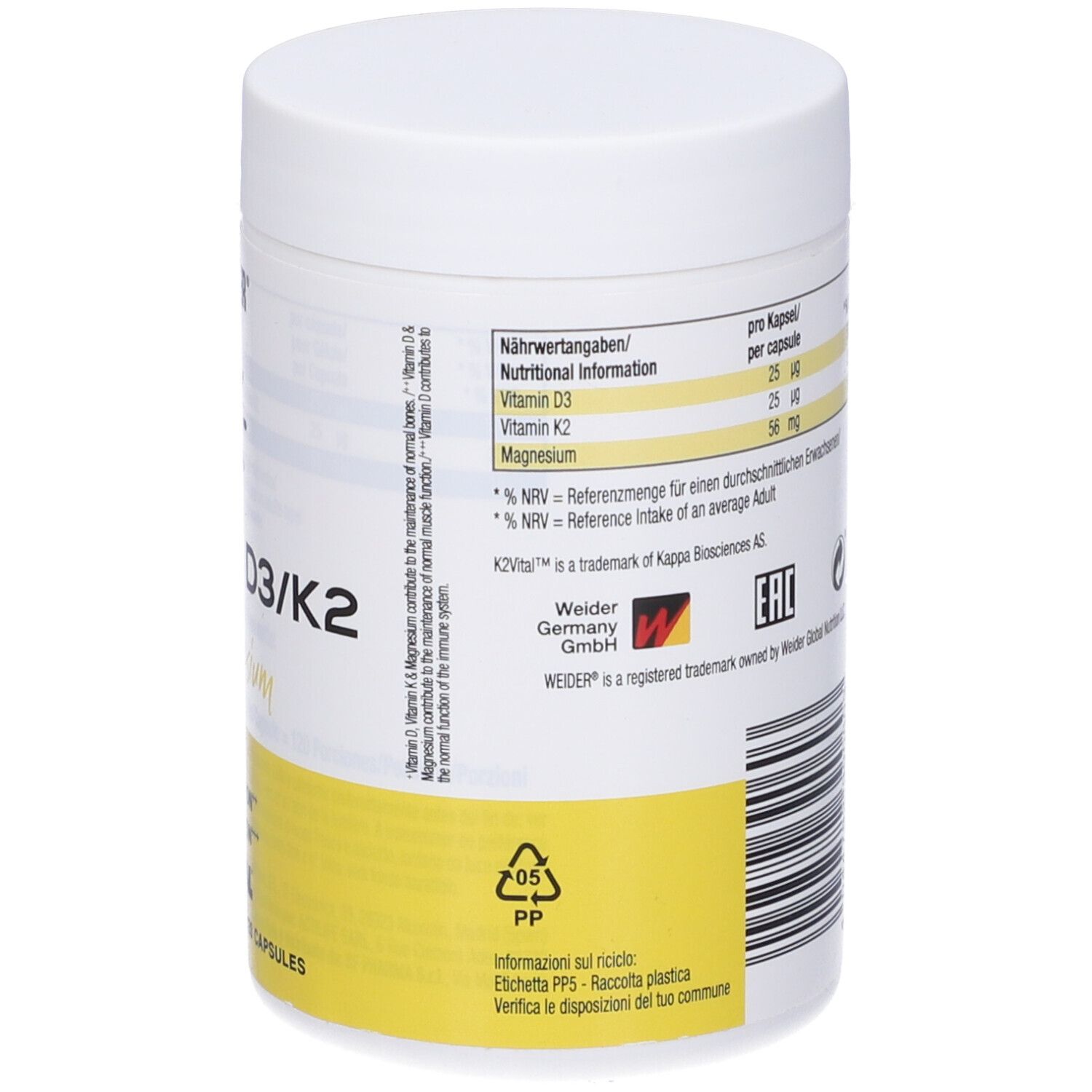 Weider Vitamin D3/k2 + Magnesium