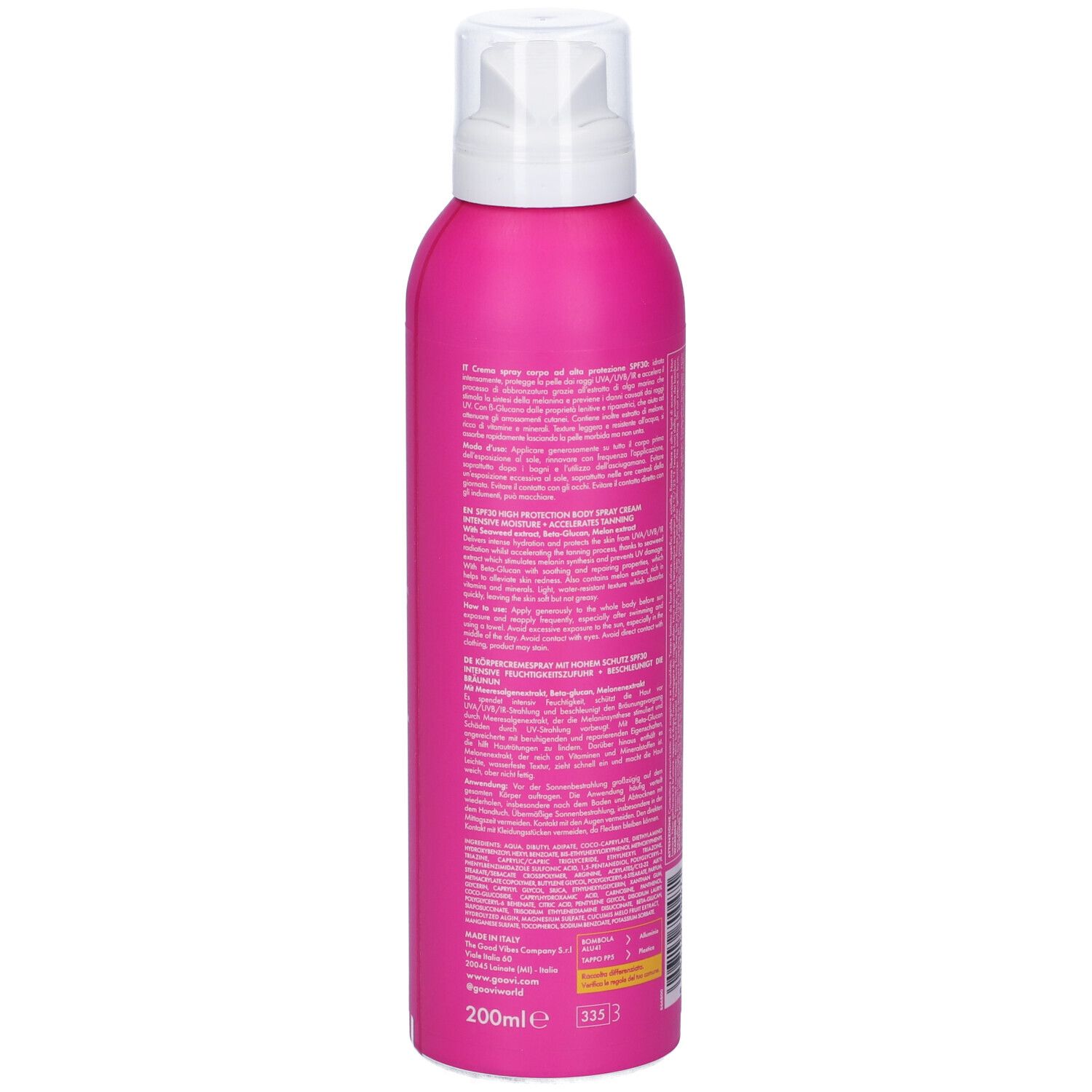 Goovi Lovers In The Sun Spray Solare Corpo Protezione Alta SPF30 - risparmia il 15% con il codice: goovi15