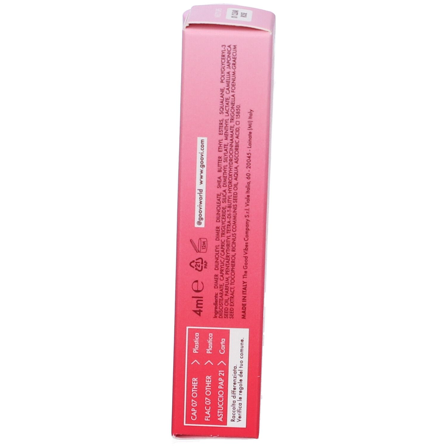 Goovi Melty Lips Olio Labbra Tonalità 01 Clear Rose