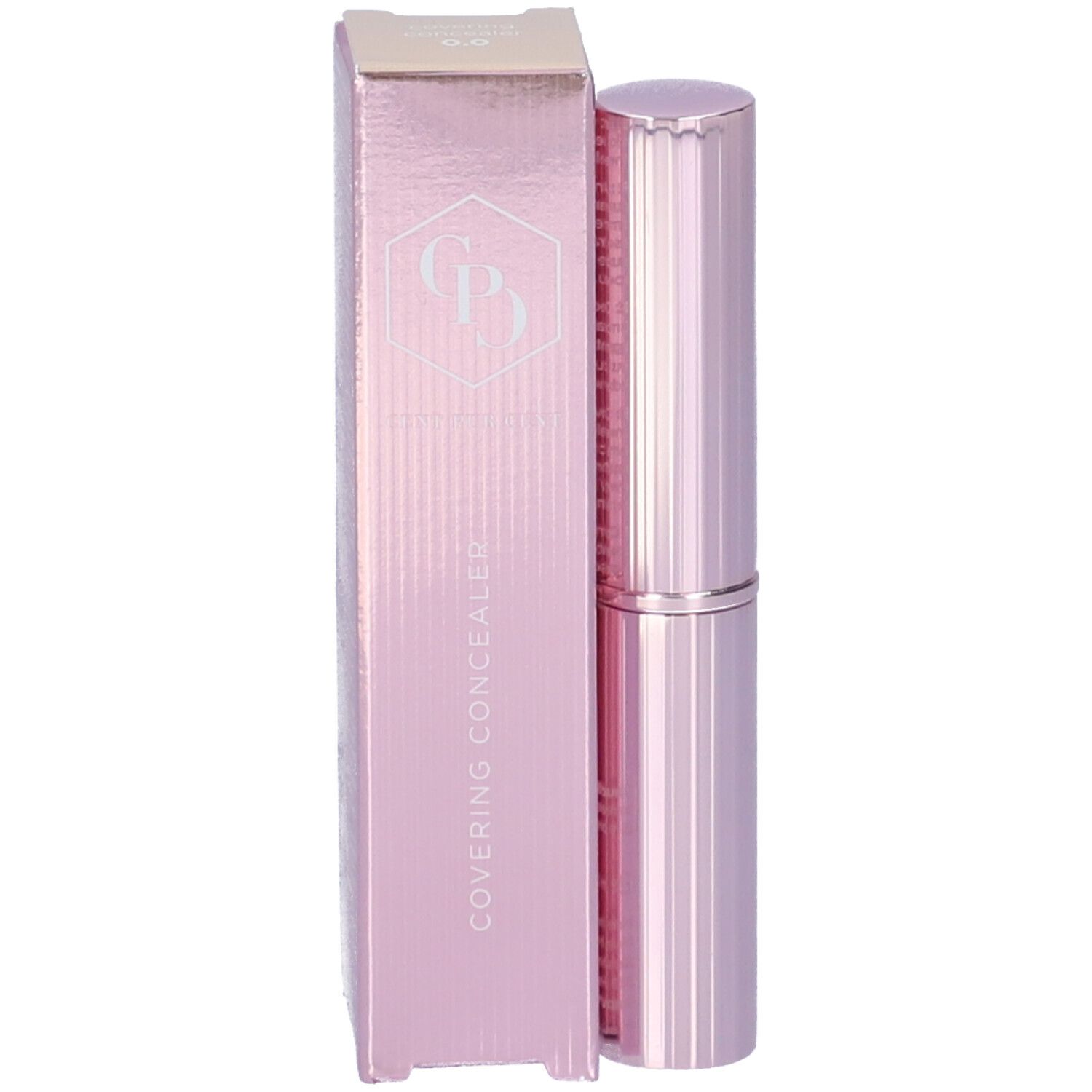 Correttore in stick e confezione rosa. Confezione con logo e scritta 'COVERING CONCEALER'.