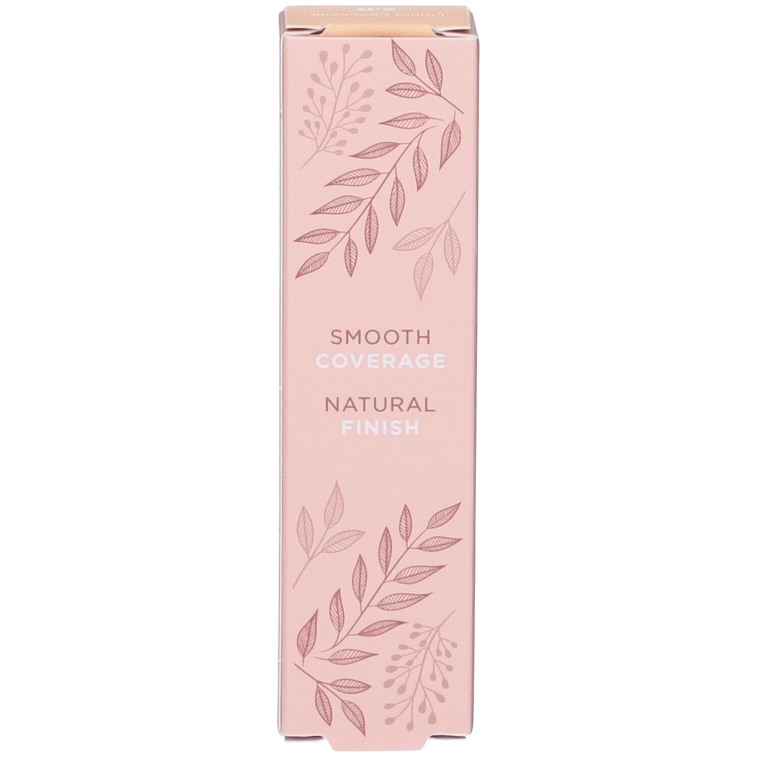 Scatola rosa con motivo floreale. Scritta: Smooth Coverage, Natural Finish. Nome del prodotto non visibile.