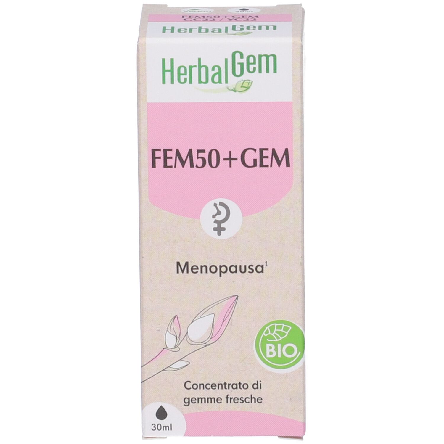 Herbalgem Fem50+Gem Menopausa Concentrato di Gemme Fresche Gocce