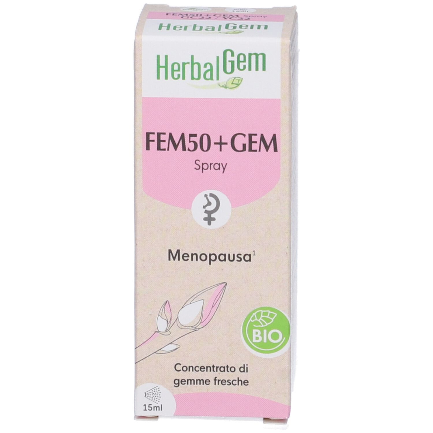 Herbalgem Fem50+Gem Menopausa Concentrato di Gemme Fresche Gocce