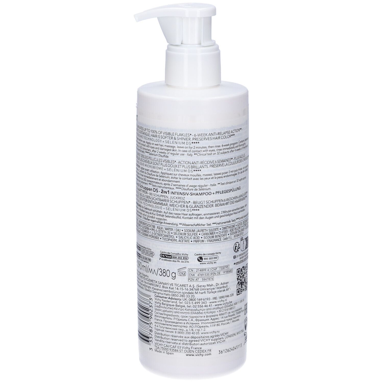 Vichy Dercos 2in1 Shampoo + Balsamo Anti-forfora DS​ trattante dermatologico 390ml