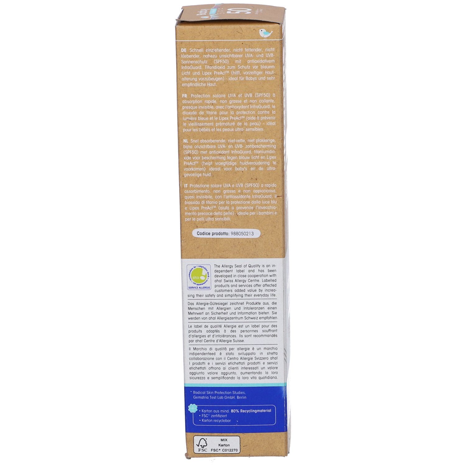 Ultrasun Baby Mineral Crema Solare SPF 50 PA++++
