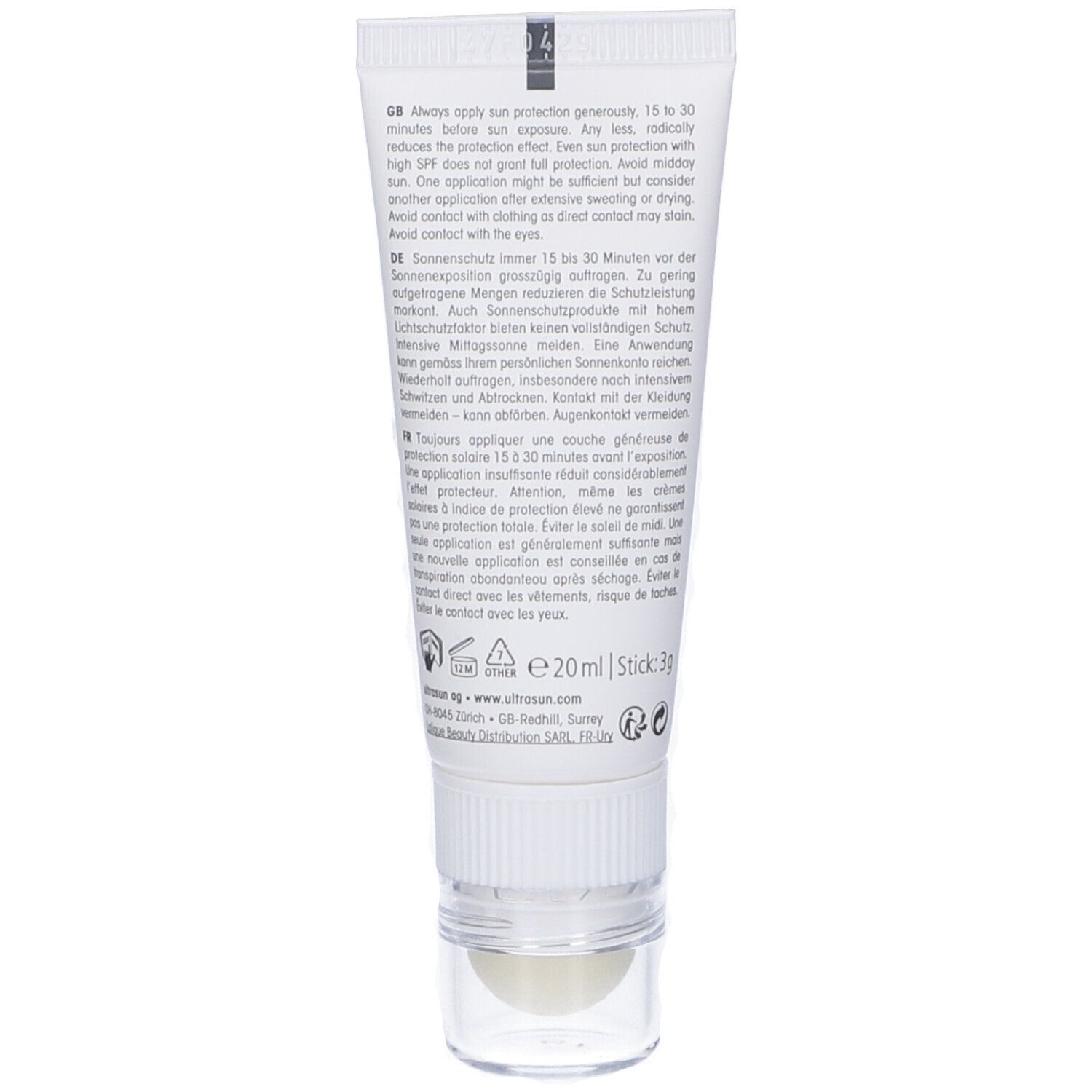 Ultrasun Alpine Spf 30 High Altitude 2 In 1 Face & Lip Protection