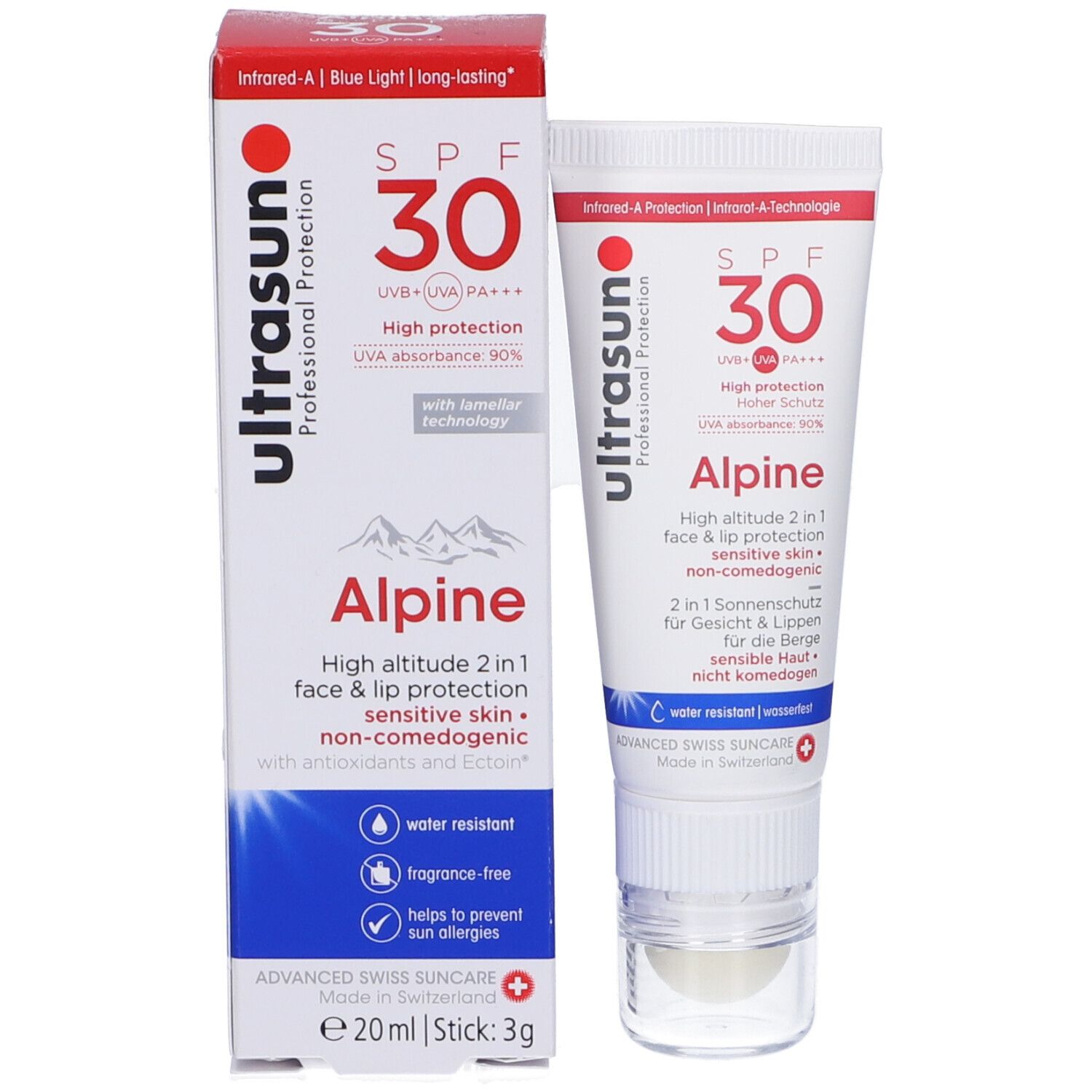 Ultrasun Alpine Spf 30 High Altitude 2 In 1 Face & Lip Protection
