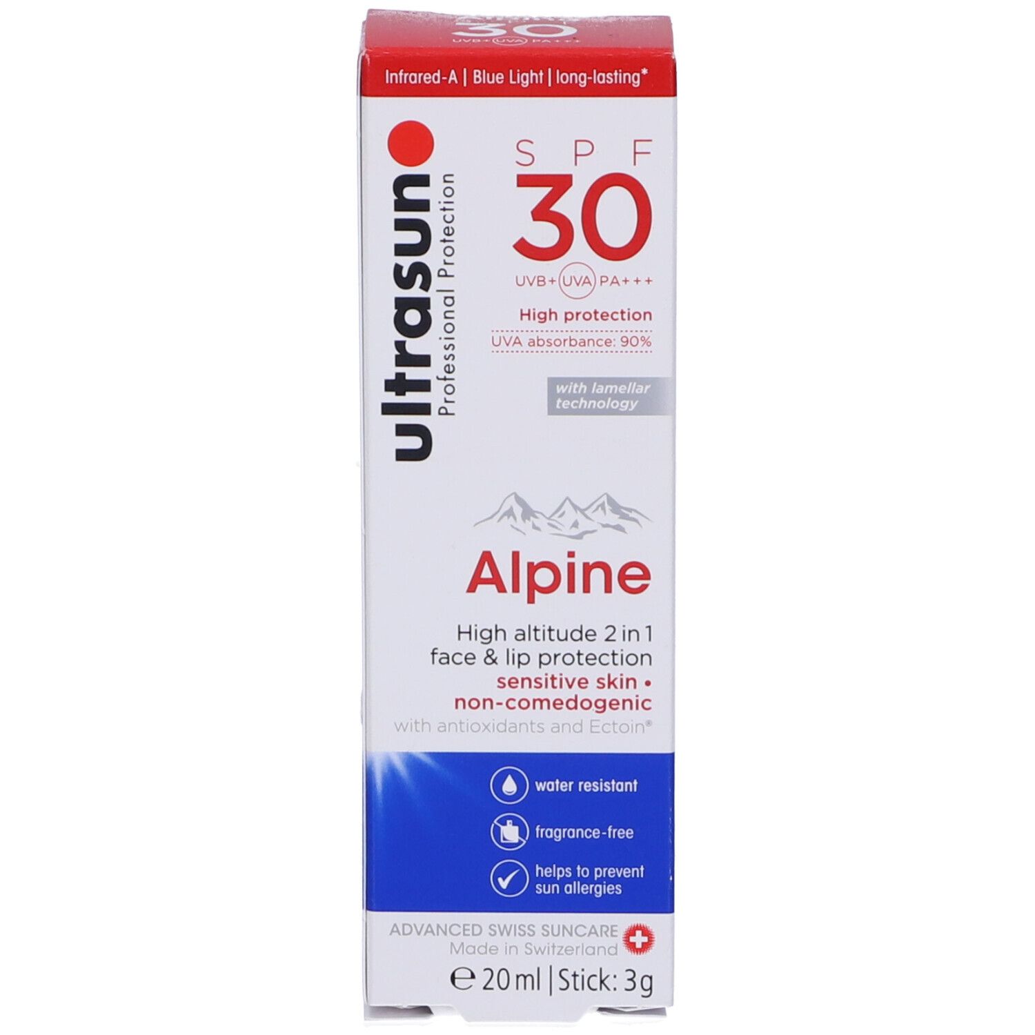 Ultrasun Alpine Spf 30 High Altitude 2 In 1 Face & Lip Protection