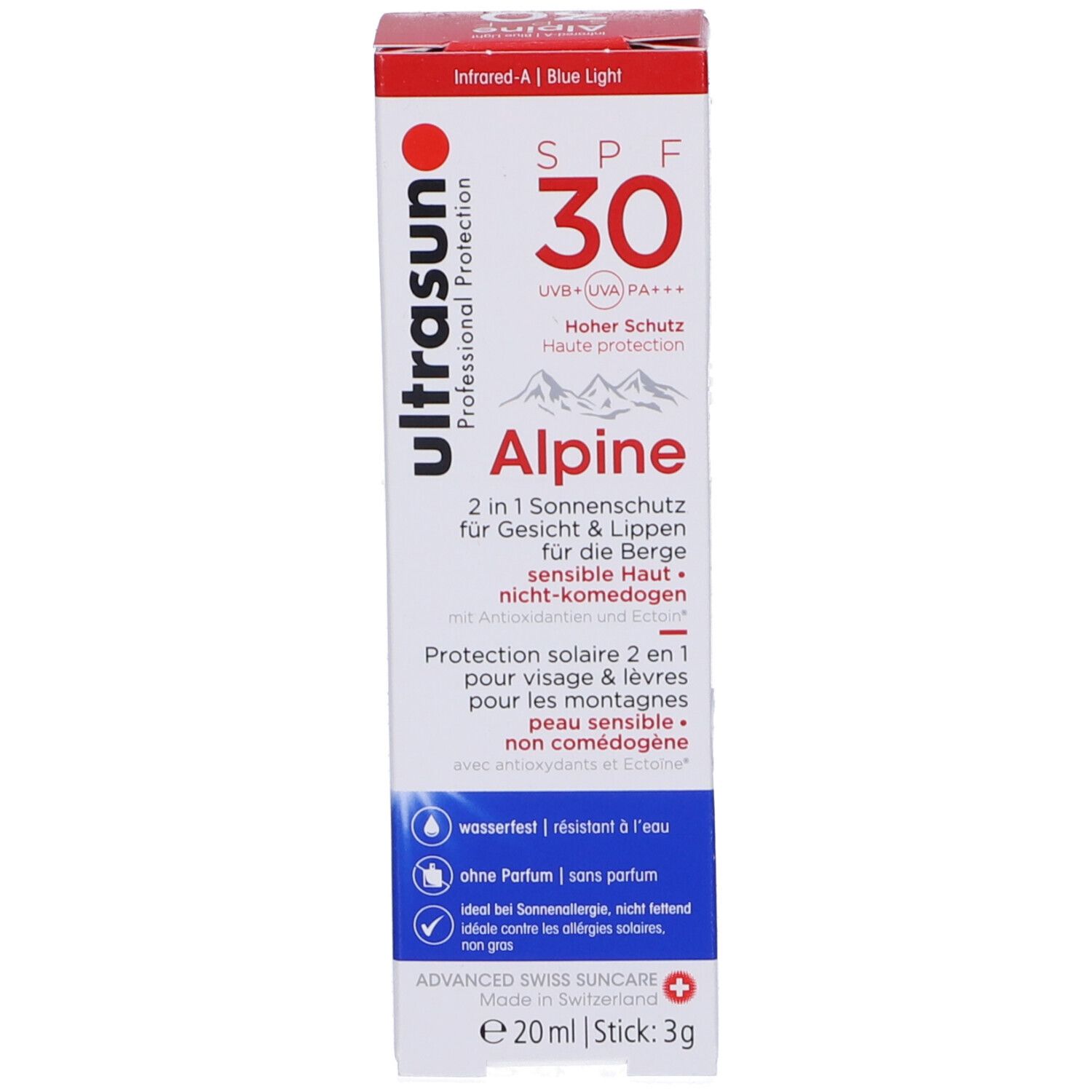 Ultrasun Alpine Spf 30 High Altitude 2 In 1 Face & Lip Protection