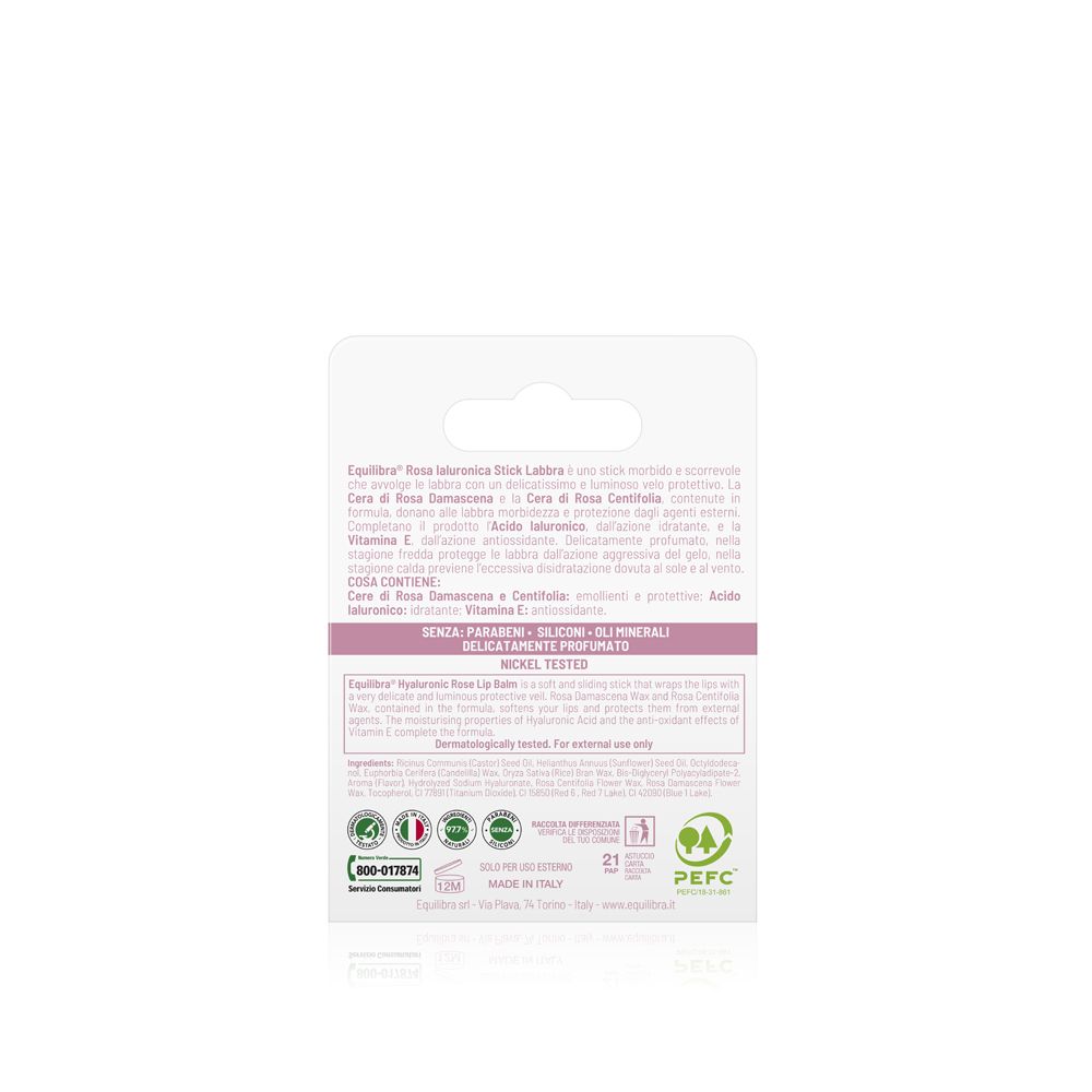 Equilibra Stick Labbra Rosa Ialuronica - risparmia il 10% con il codice: EQUILIBRA10