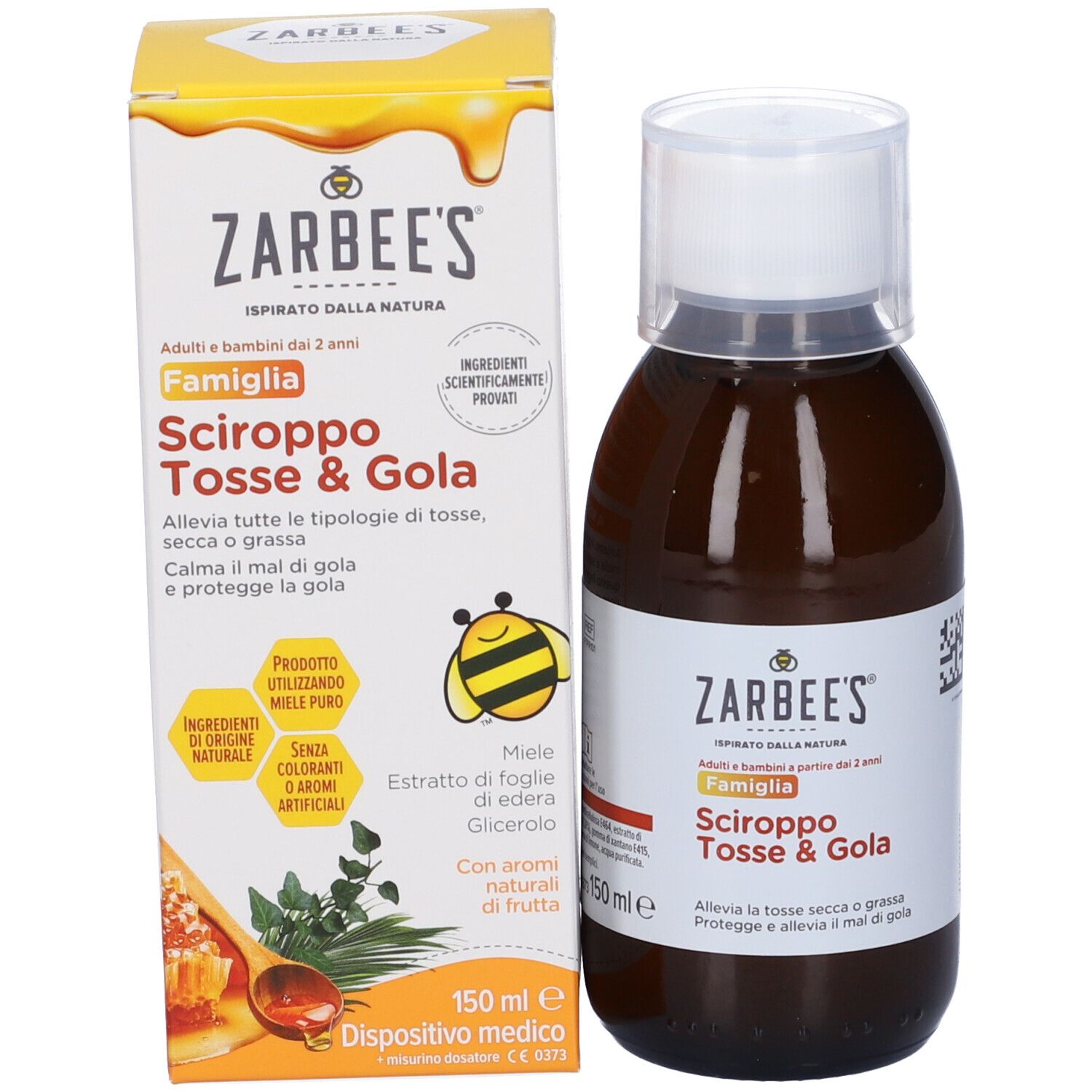 Zarbee's Sciroppo Tosse & Gola 150 ml, Sciroppo tosse  adulti e bambini a partire dai 2 anni