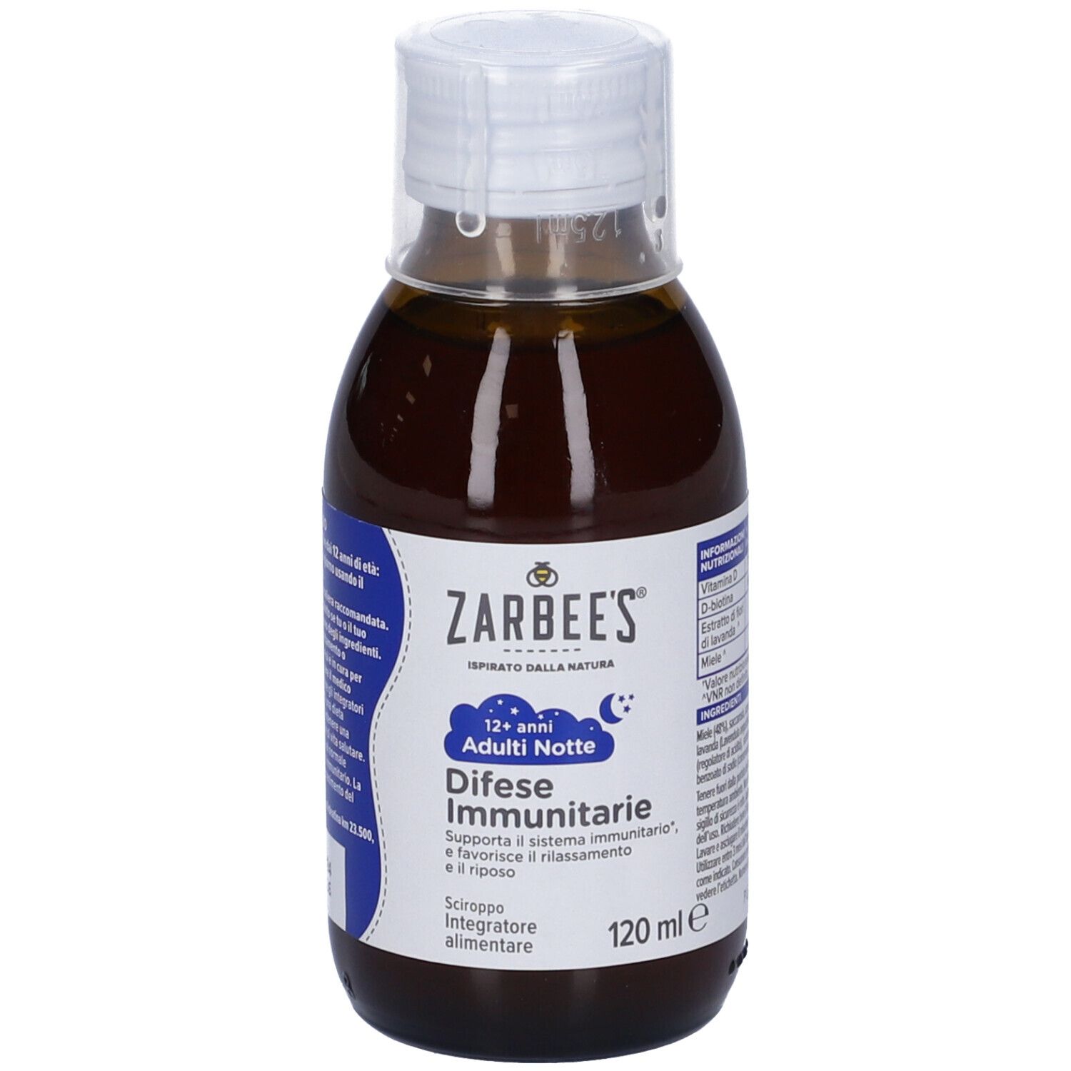Zarbee's Sciroppo Notte Difese Immunitarie Adulti 120 ml, Multivitaminico per favorire rilassamento