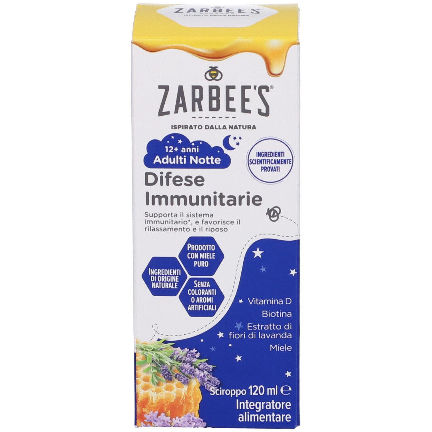 Zarbee's Sciroppo Notte Difese Immunitarie Adulti 120 ml, Multivitaminico per favorire rilassamento