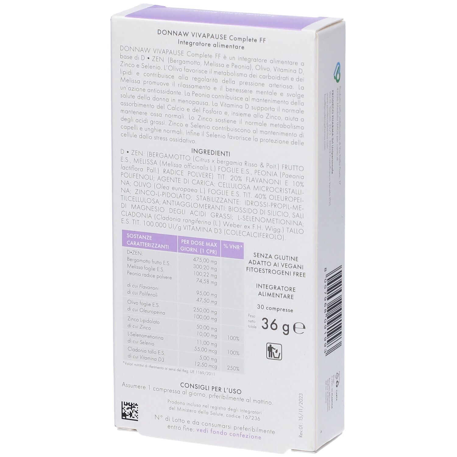 Donnaw Vivapause Complete Ff 30 Compresse