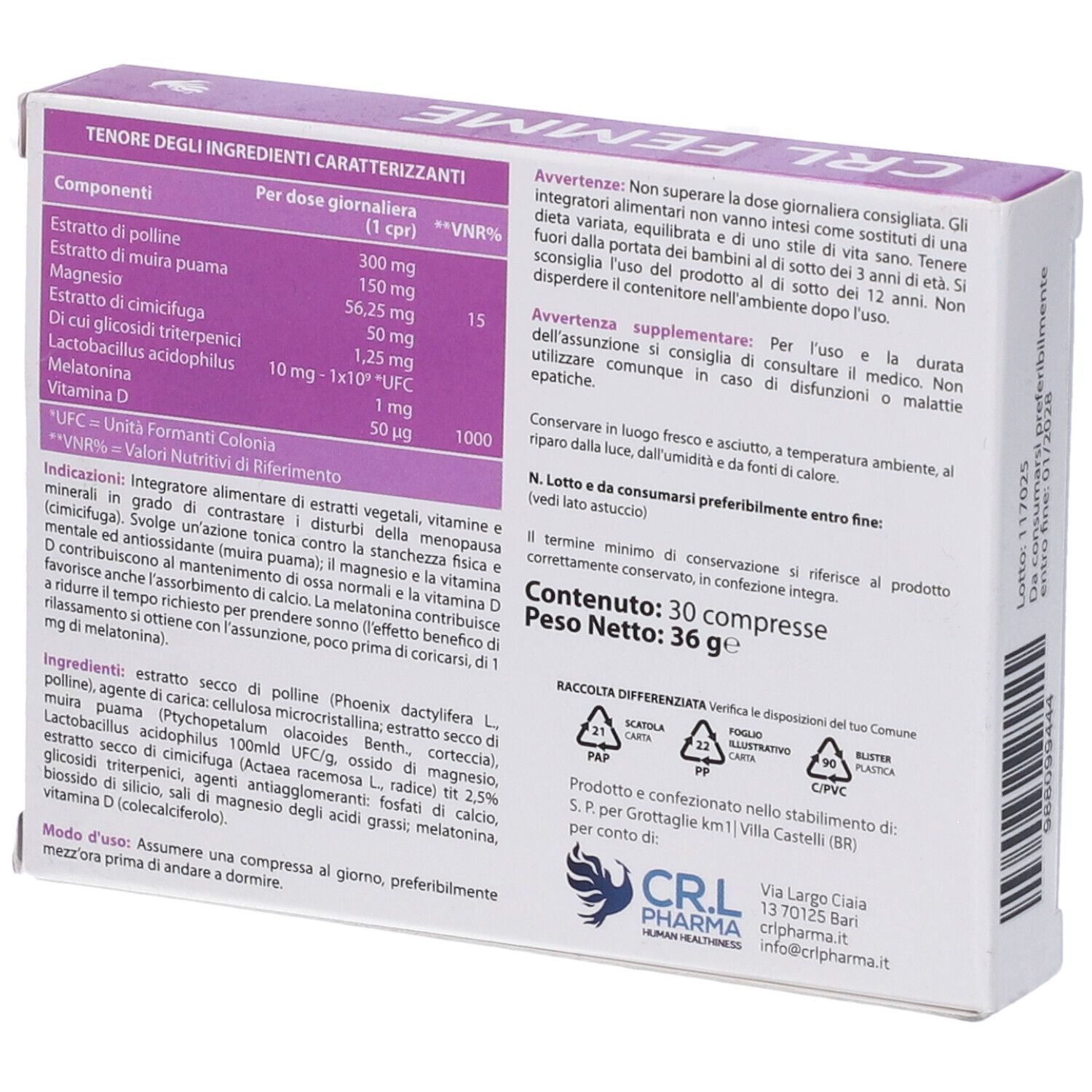 Crl Femme 30 Compresse