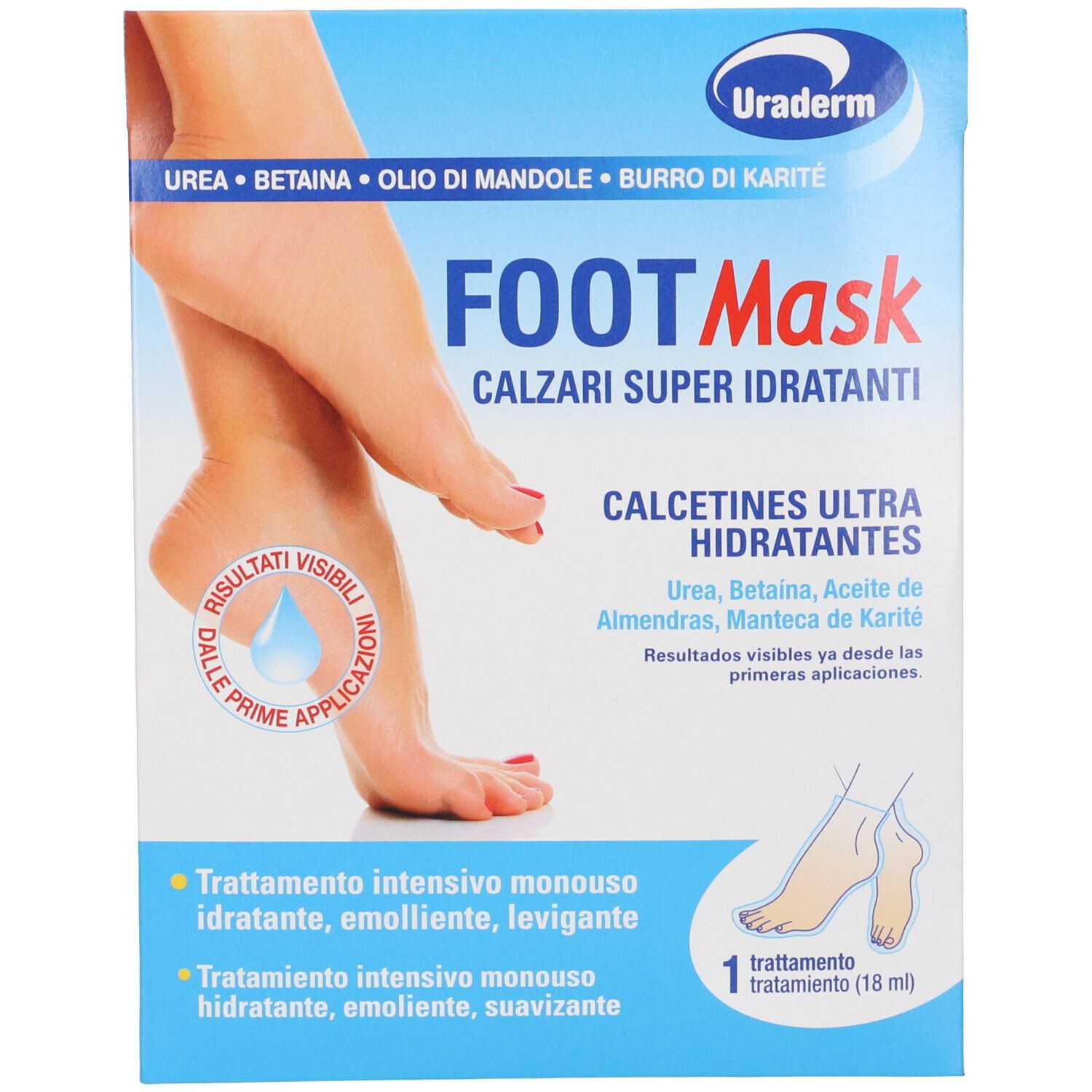 Uraderm Foot Mask Busta Monouso 18 Ml