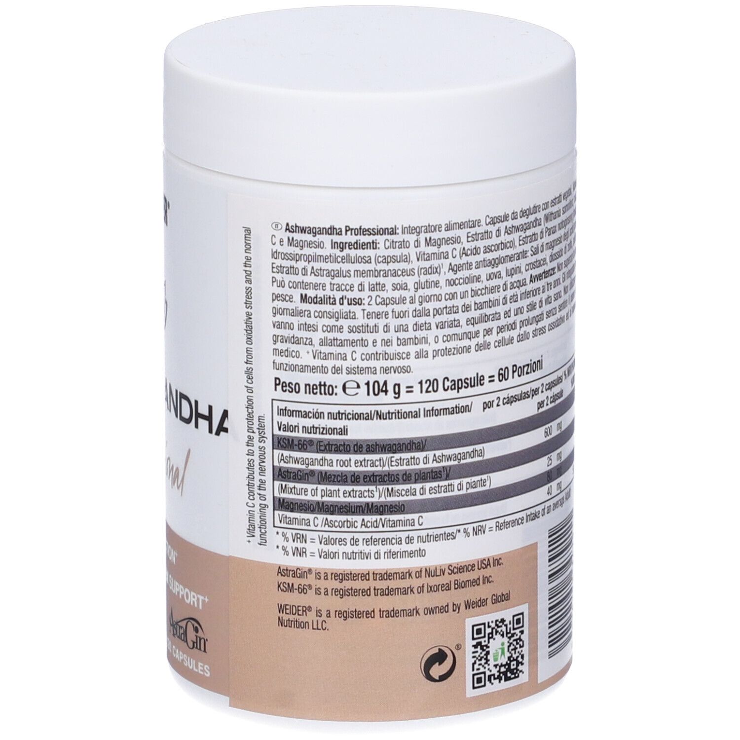 Weider Ashwagandha Professional 120 Capsule