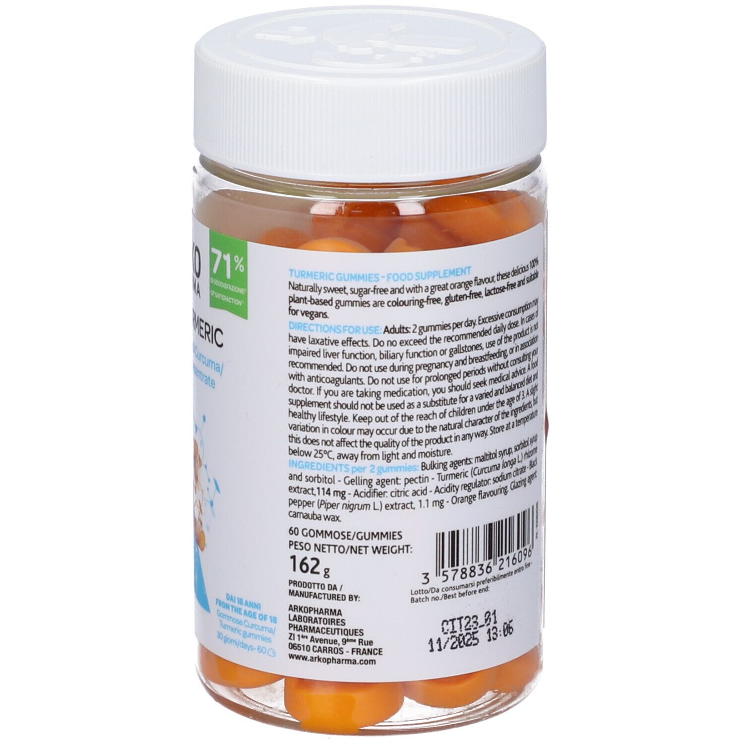 ARKOPHARMA ARKOGUMMIES CURCUMA 60 gummies