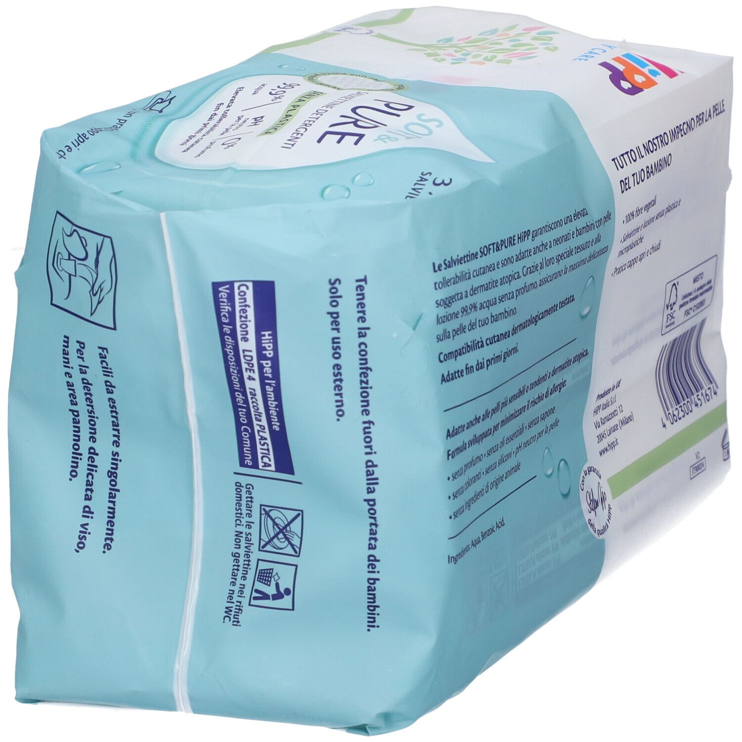 Confezione di salviettine HIPP Soft & Pure.