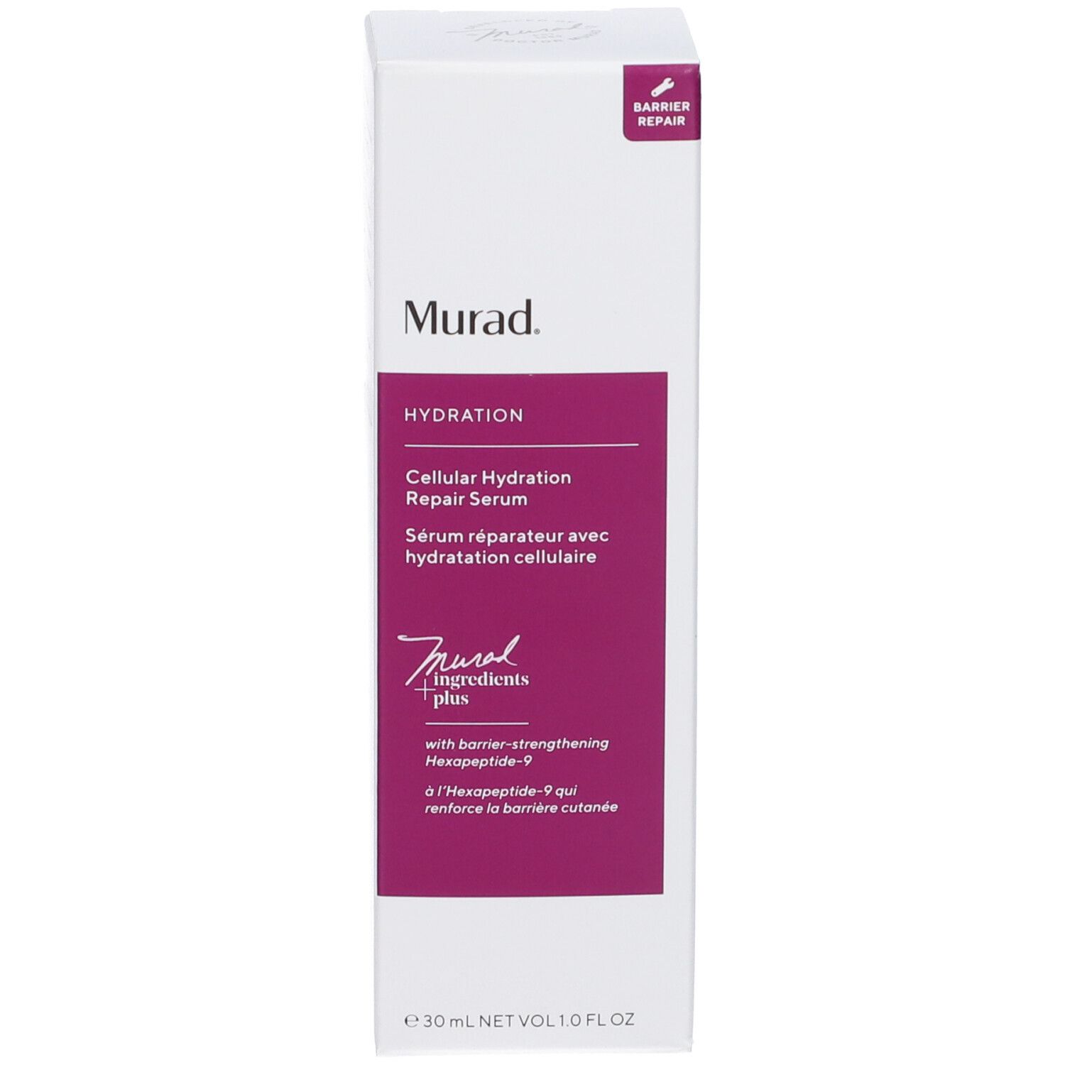 Confezione Murad. Scritta: Hydration, Cellular Hydration Repair Serum. Con erogatore a pompa.