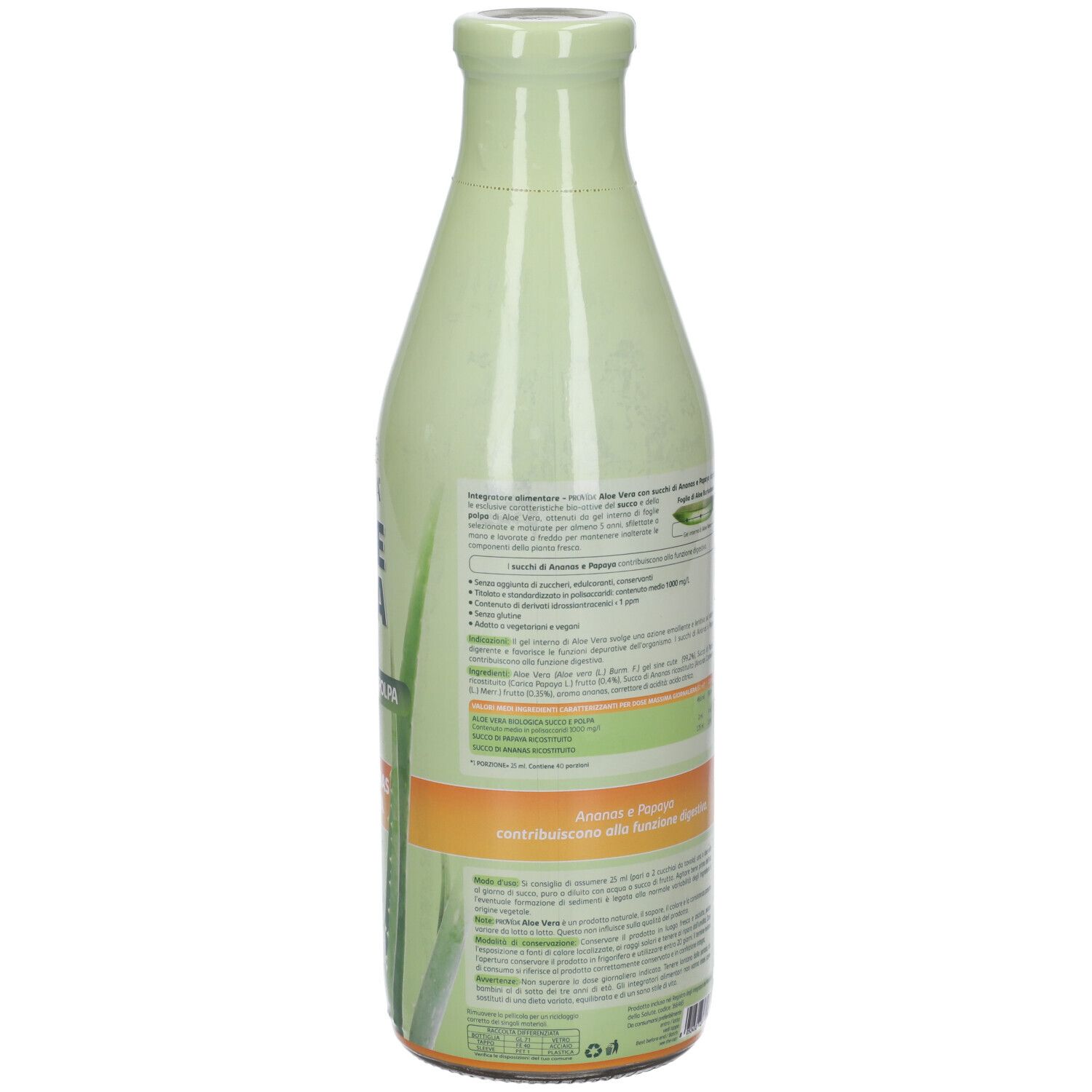 Provída Aloe Vera Con Ananas E Papaya Soluzione Orale 1000 Ml Redcare