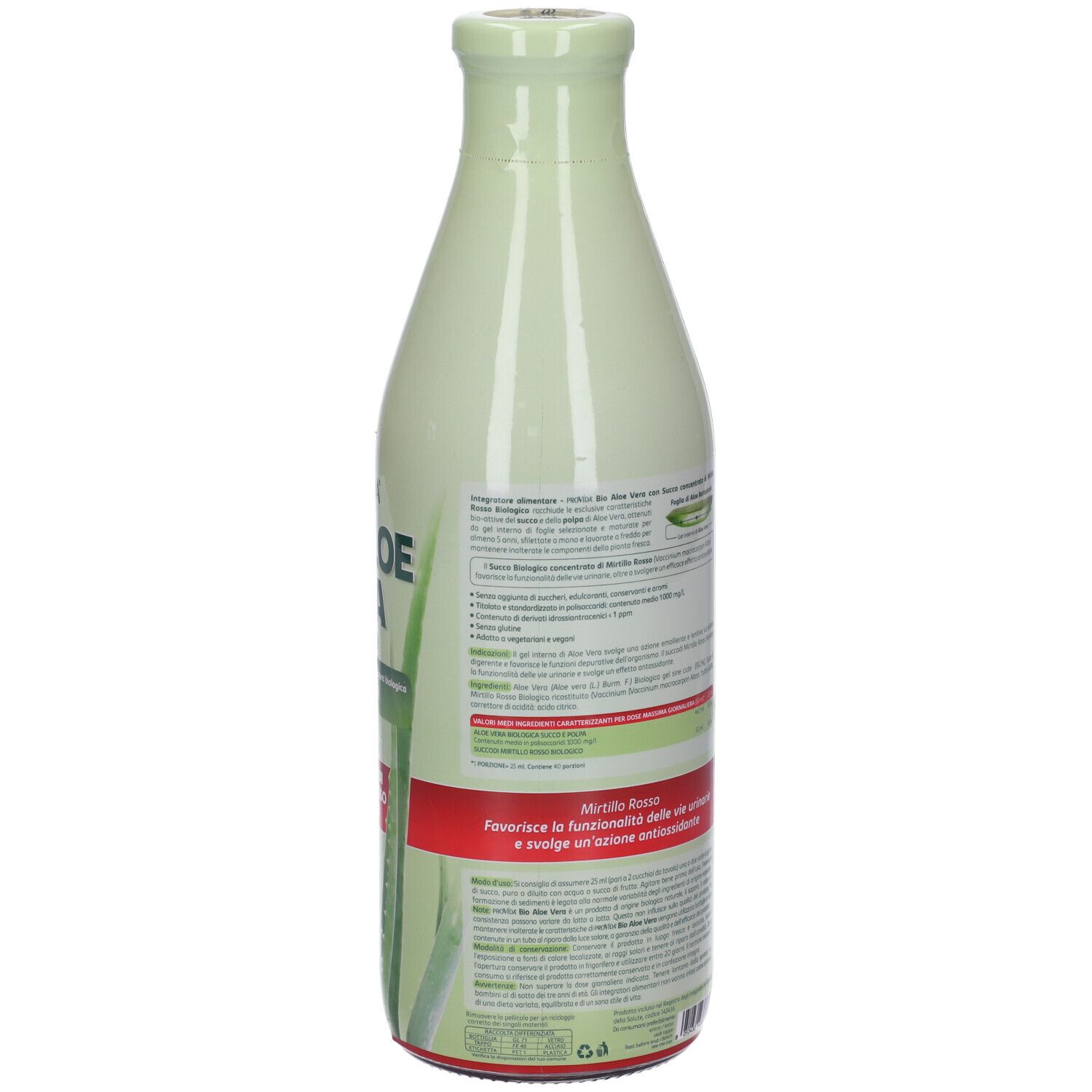 Provída Bio Aloe Vera con Succi di Mirtillo Rosso Biologico Soluzione Orale