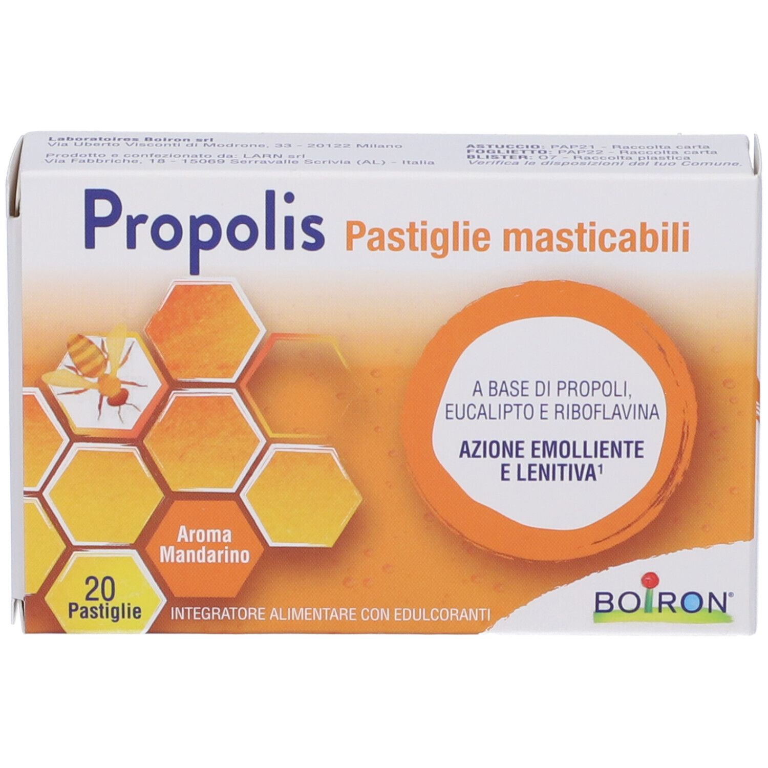 Propolis Pastiglie Masticabili Aroma Mandarino