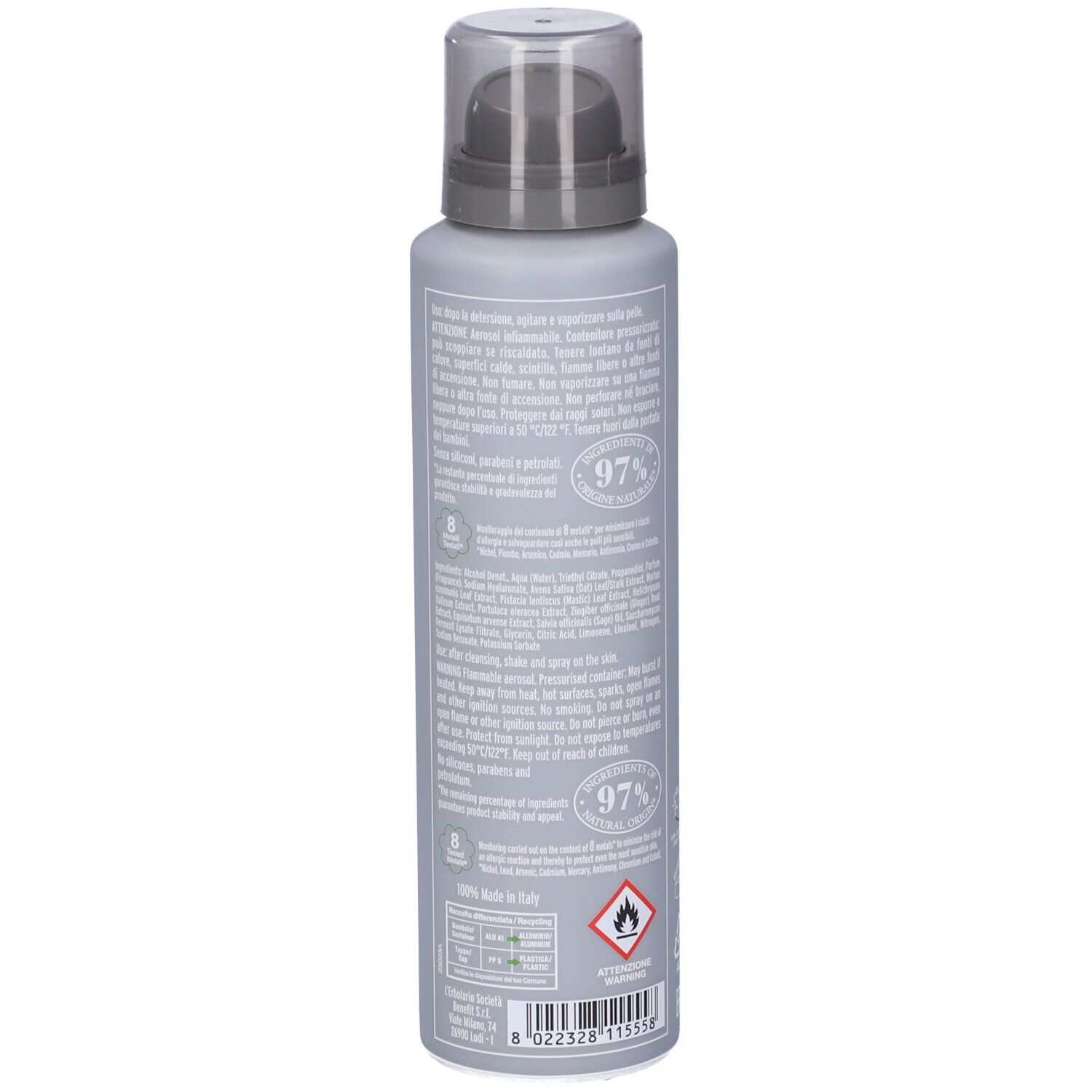 L`Erbolario Deodorante Spray Acido Ialuronico per Lui