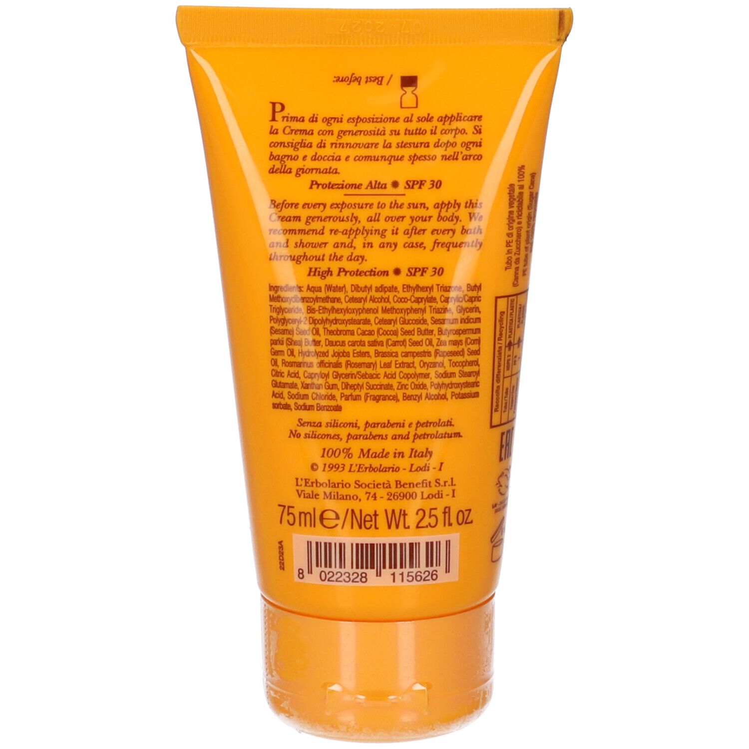 L`Erbolario Crema Solare per Pelli Ultrasensibili SPF 30