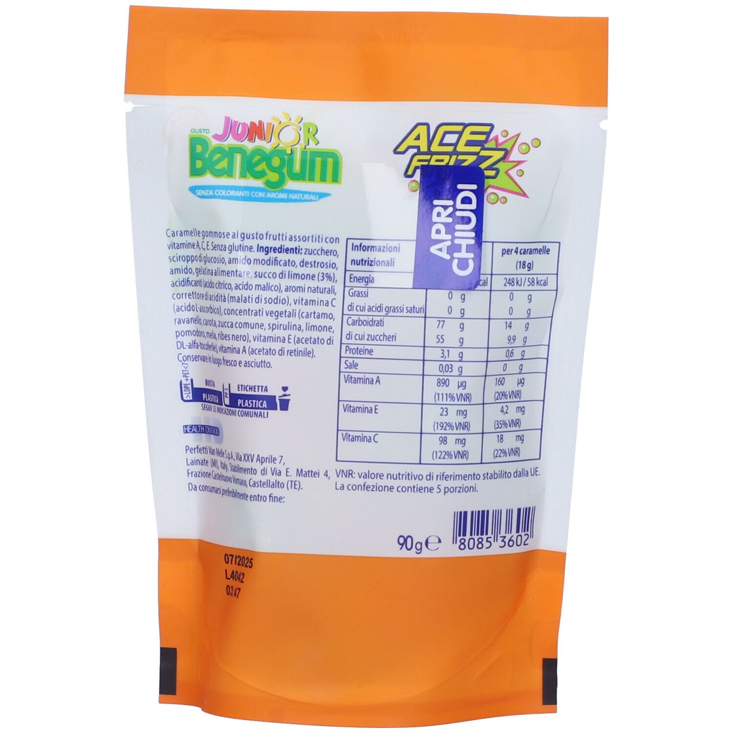 Benegum Junior Ace Frizz Caramelle Gommose