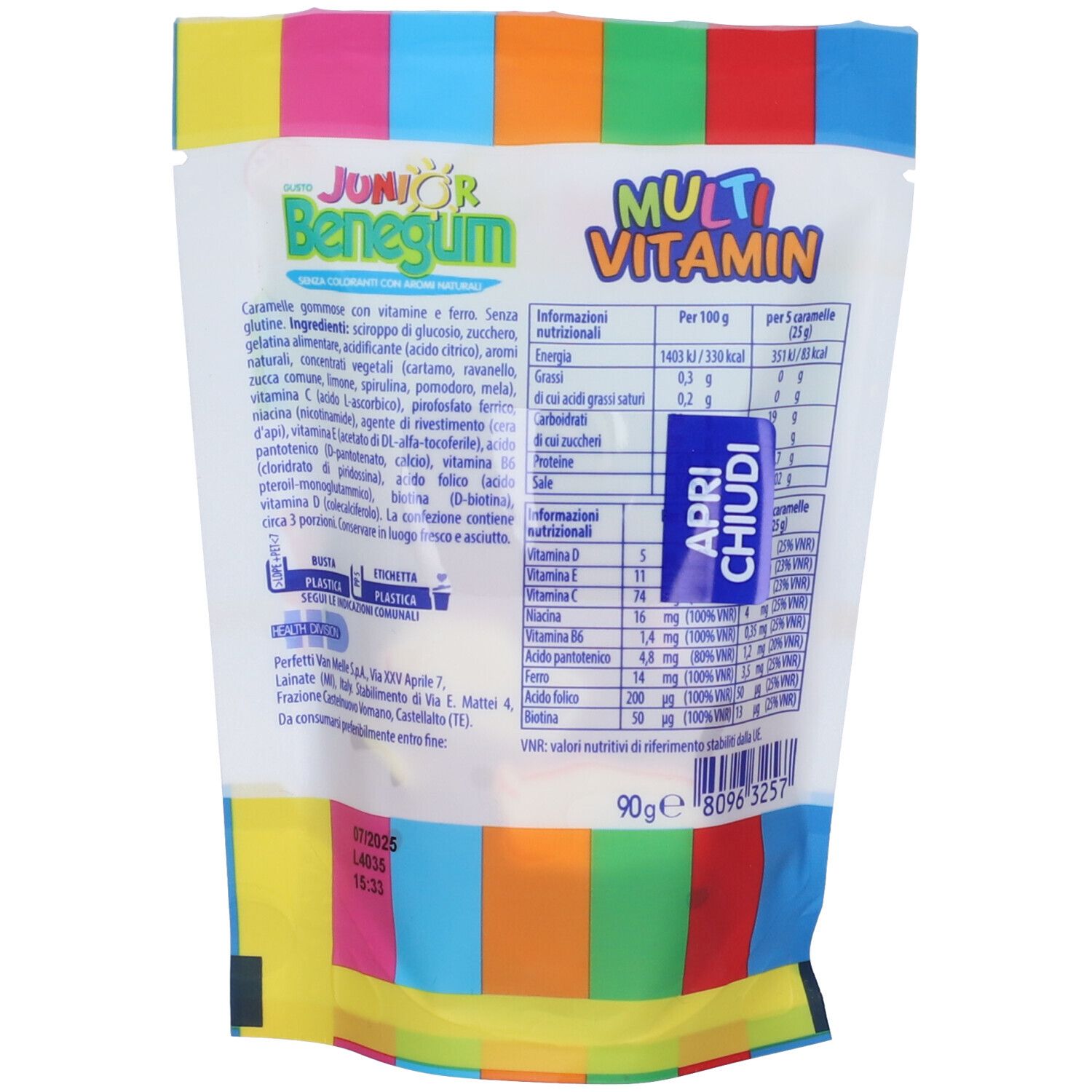 Junior Benegum Multi Vitamin Caramelle Gommose