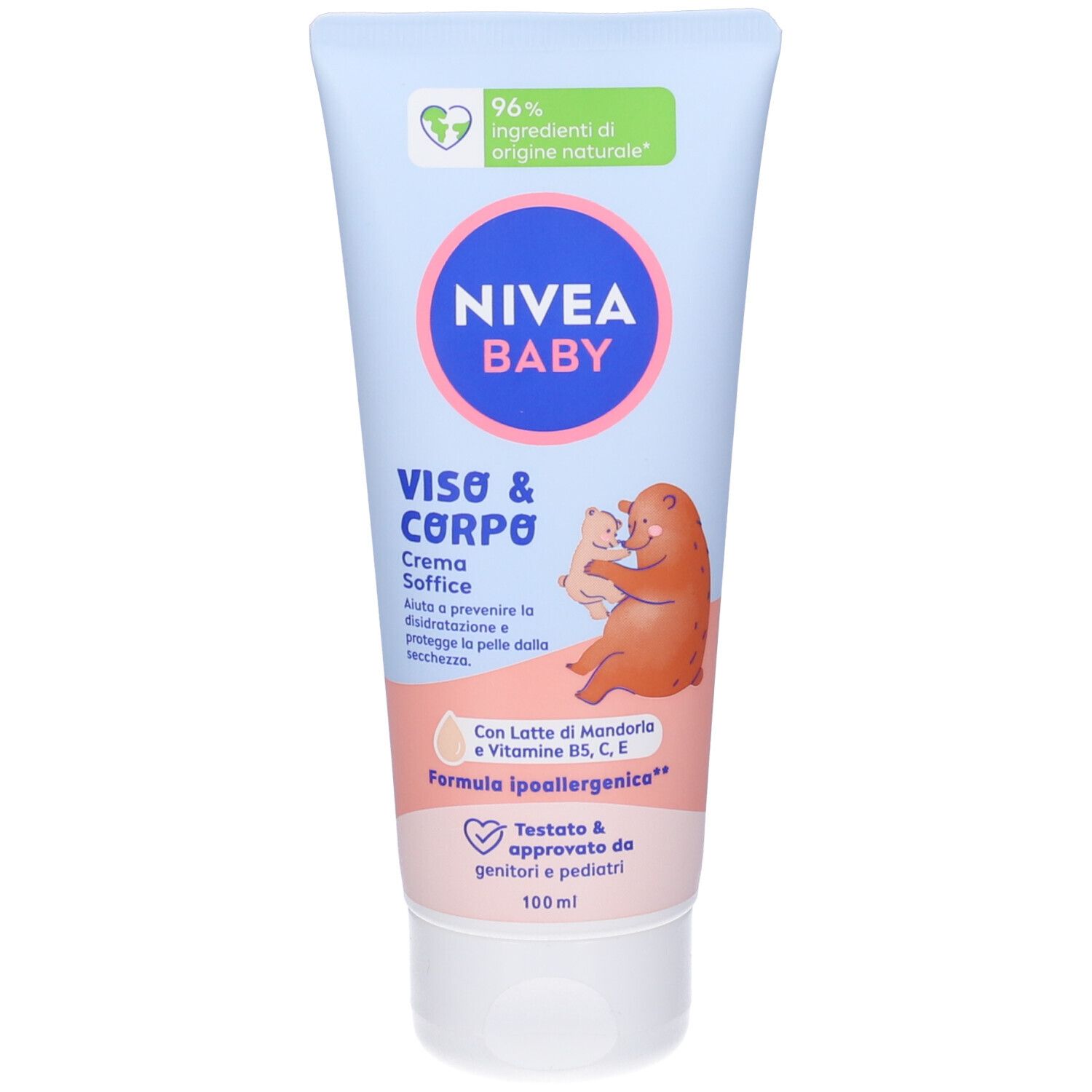Nivea Baby Viso & Corpo Crema Soffice 100 ml, Crema bambini corpo e viso idratante e nutriente