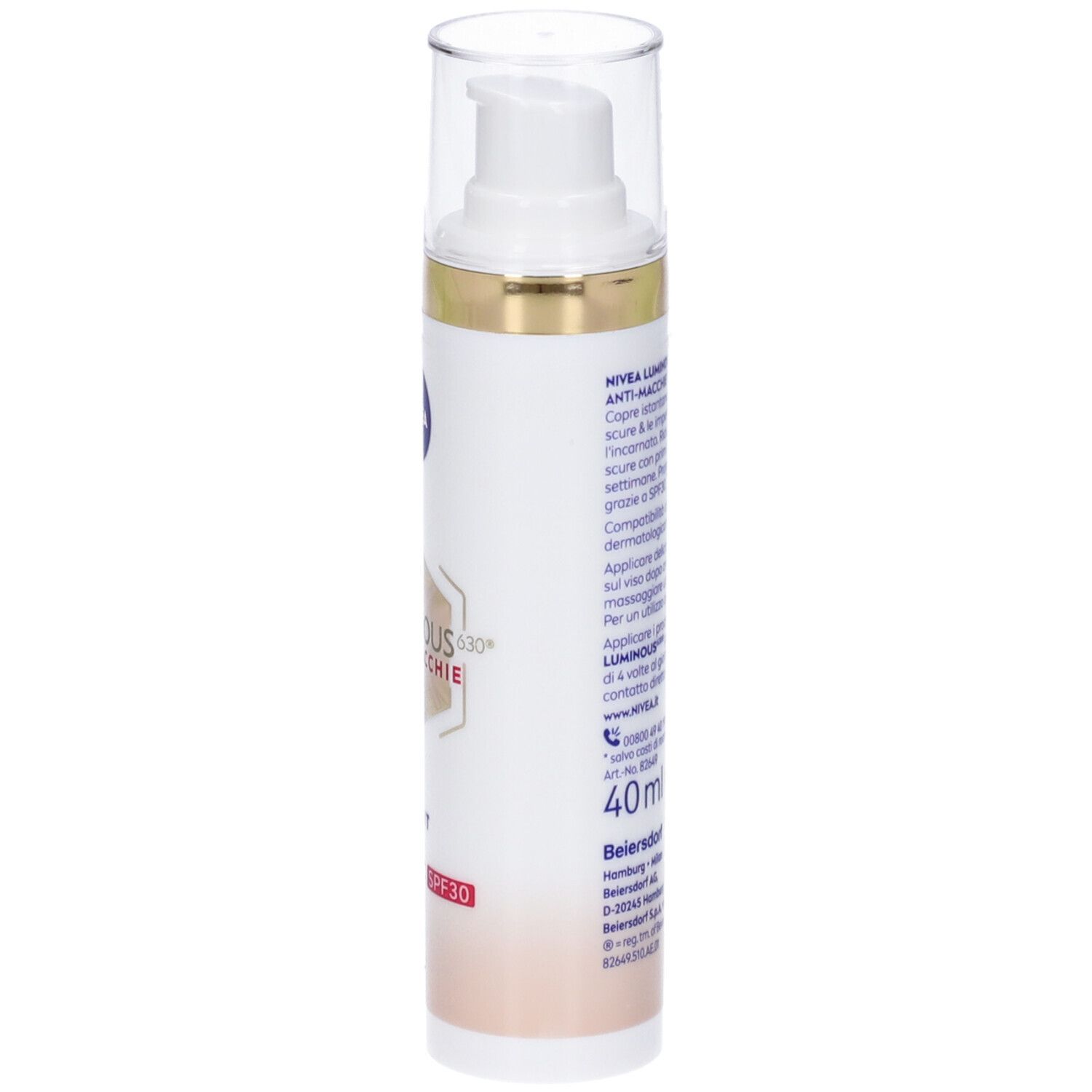 Nivea Cellular Luminous630 Fluido CC Cream SPF 30 Light 40 ml, Crema viso colorata anti-macchie