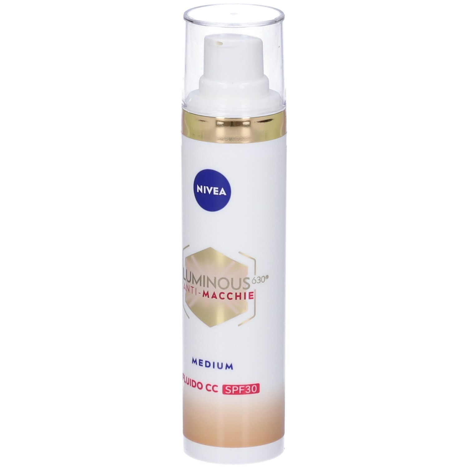 Nivea Cellular Luminous630 Fluido CC Cream SPF 30 Medium 40 ml, Crema viso colorata anti-macchie