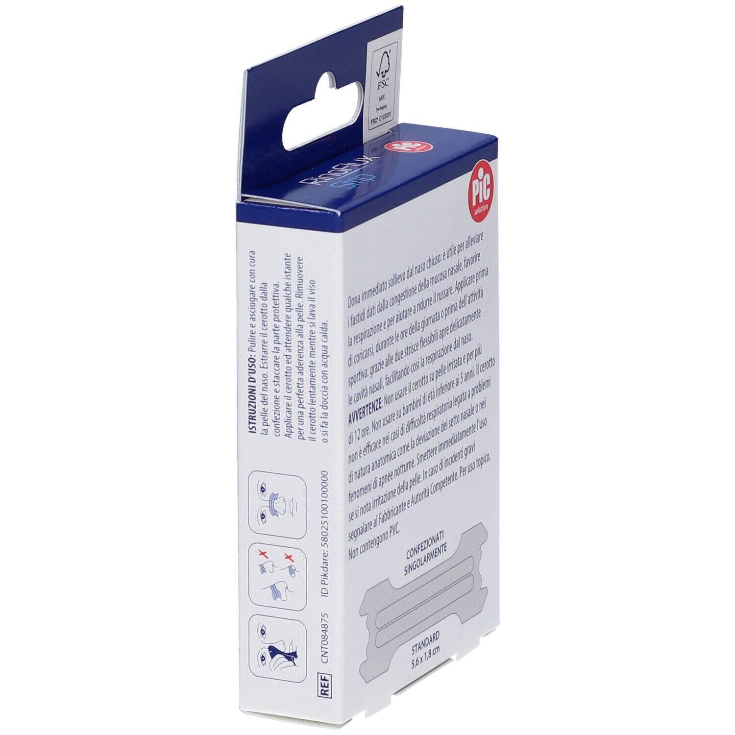 PIC RinoFlux Strip Cerotto Nasale Misura Standard 10pz