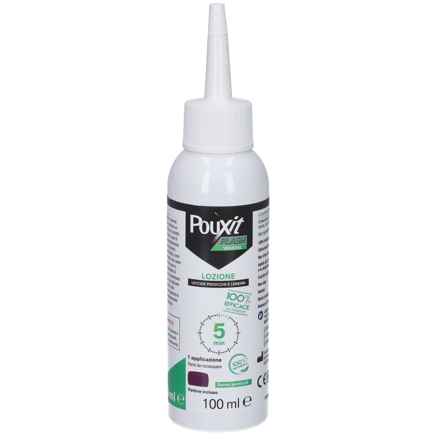 Pouxit Flash Vegetal Lozione Pidocchi E Lendini 100 Ml Con Pettine