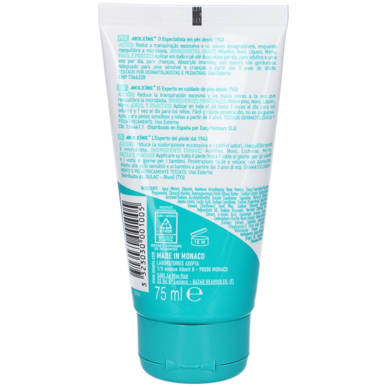 Akileine Crema Antitraspirante Piedi