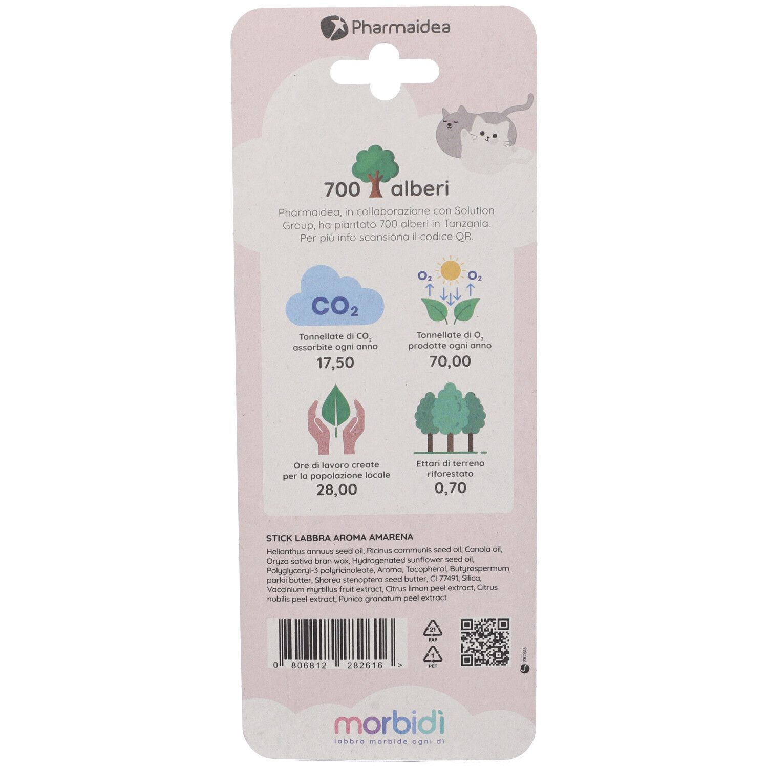 Morbidì Stick Labbra Protettivo Amarena 100% Naturale
