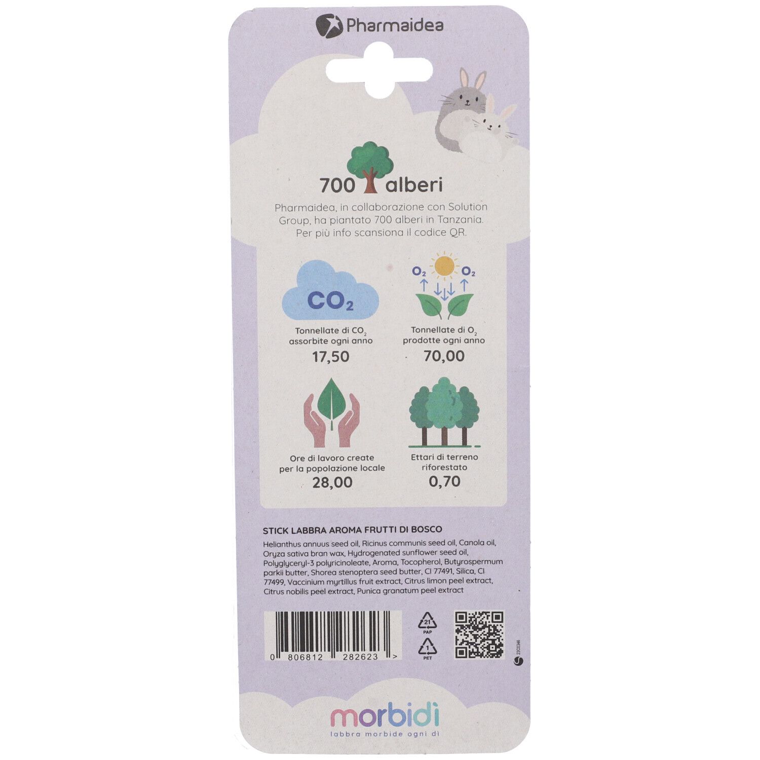Morbidì Stick Labbra Protettivo Frutti Di Bosco 100% Naturale